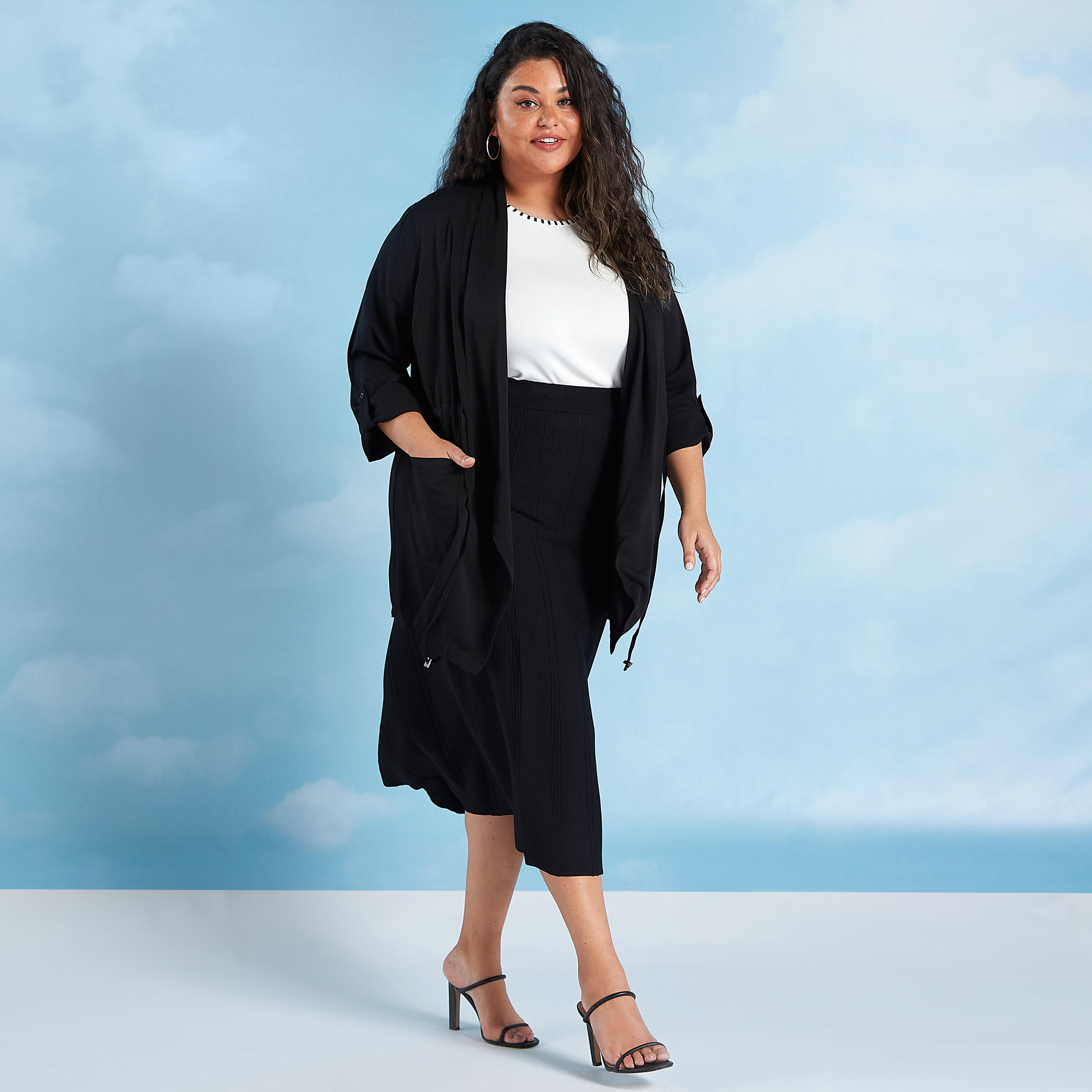كارديجان سادة بأكمام طويلة و تفاصيل جيوب-women-winterwear-cardigansandjumpers-cardigans-image-2