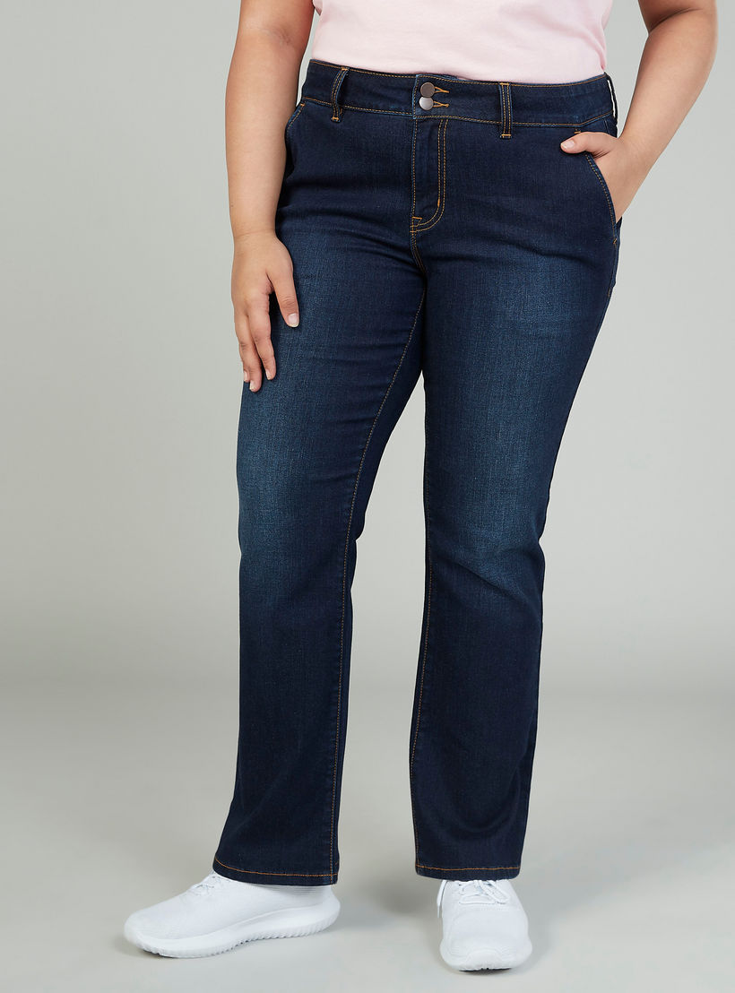 بنطلون جينز بوي فريند بخصر متوسط الارتفاع وجيوب وعراوي-women-clothing-bottoms-jeans-image-1