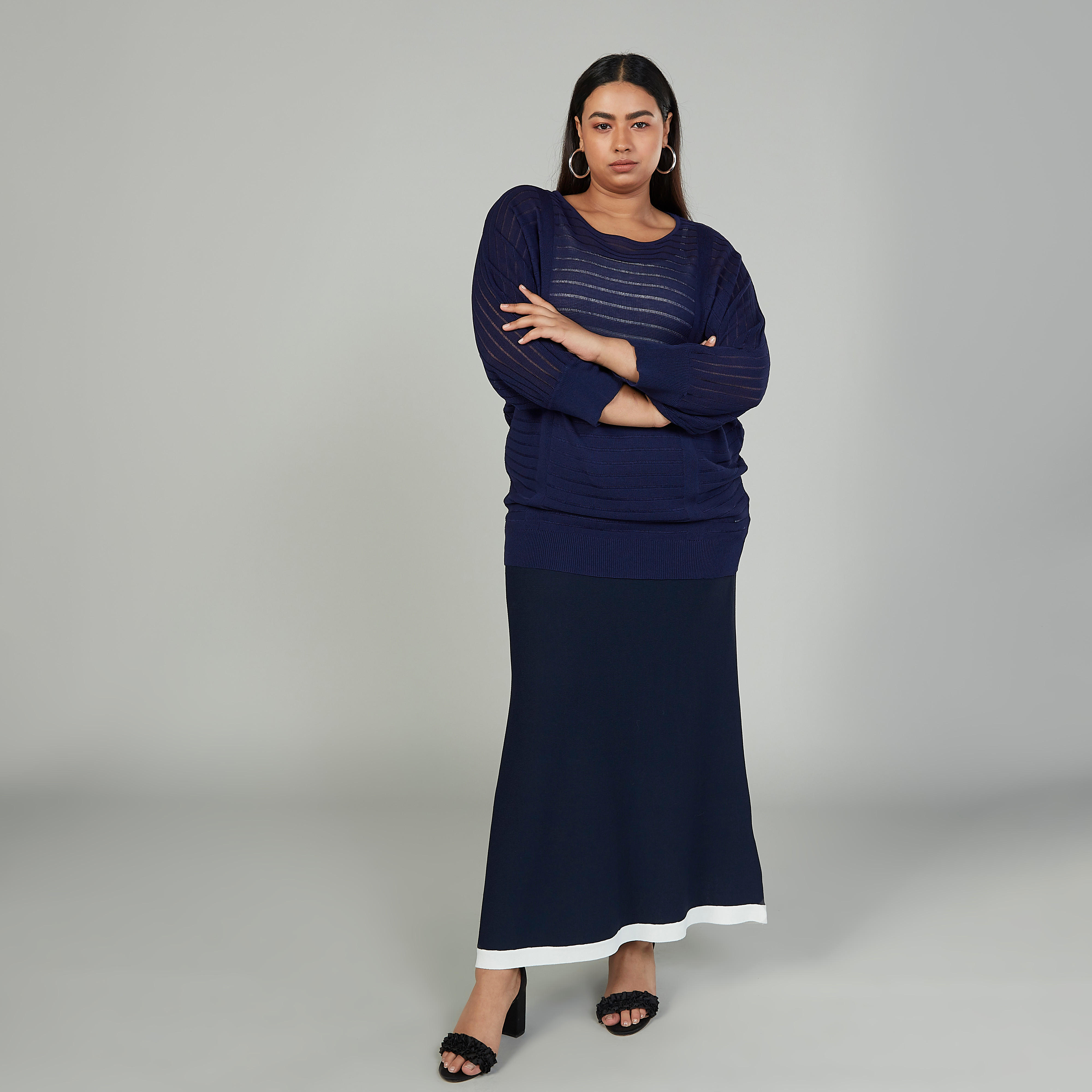 Plain Maxi A-line Skirt with Elasticised Waistband-women-clothing-bottoms-skirts-image-2