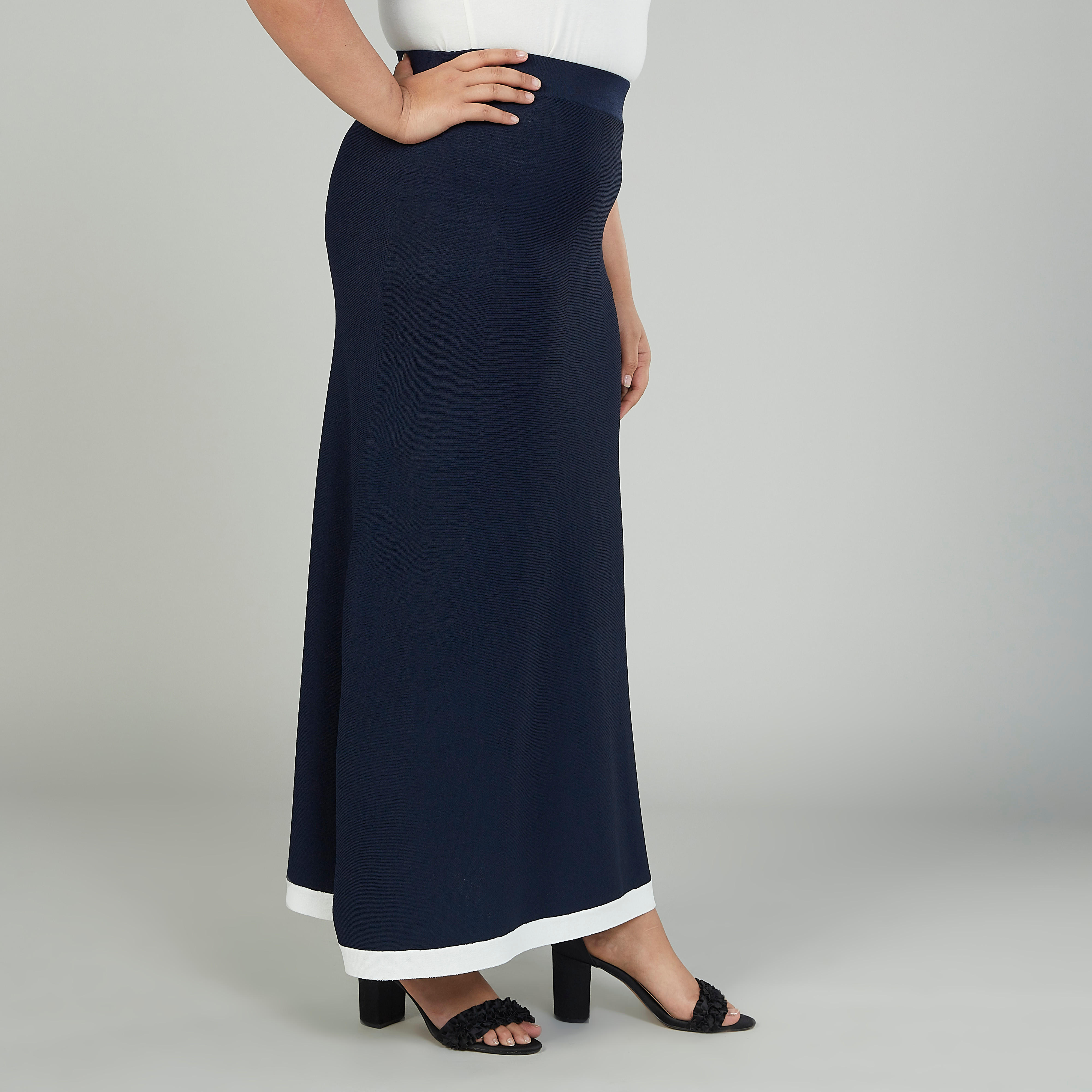 Plain Maxi A-line Skirt with Elasticised Waistband-women-clothing-bottoms-skirts-image-3