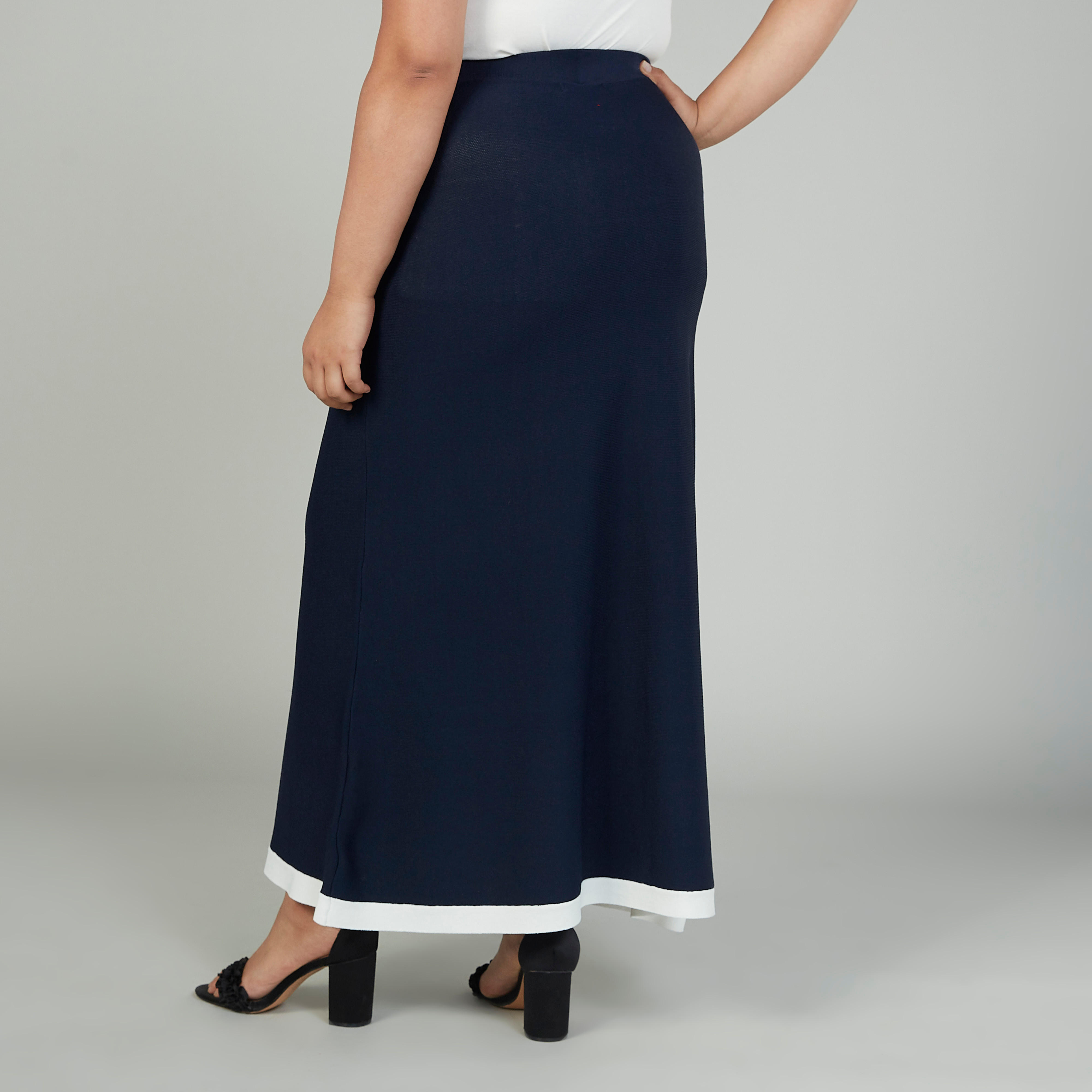 Plain Maxi A-line Skirt with Elasticised Waistband-women-clothing-bottoms-skirts-image-4