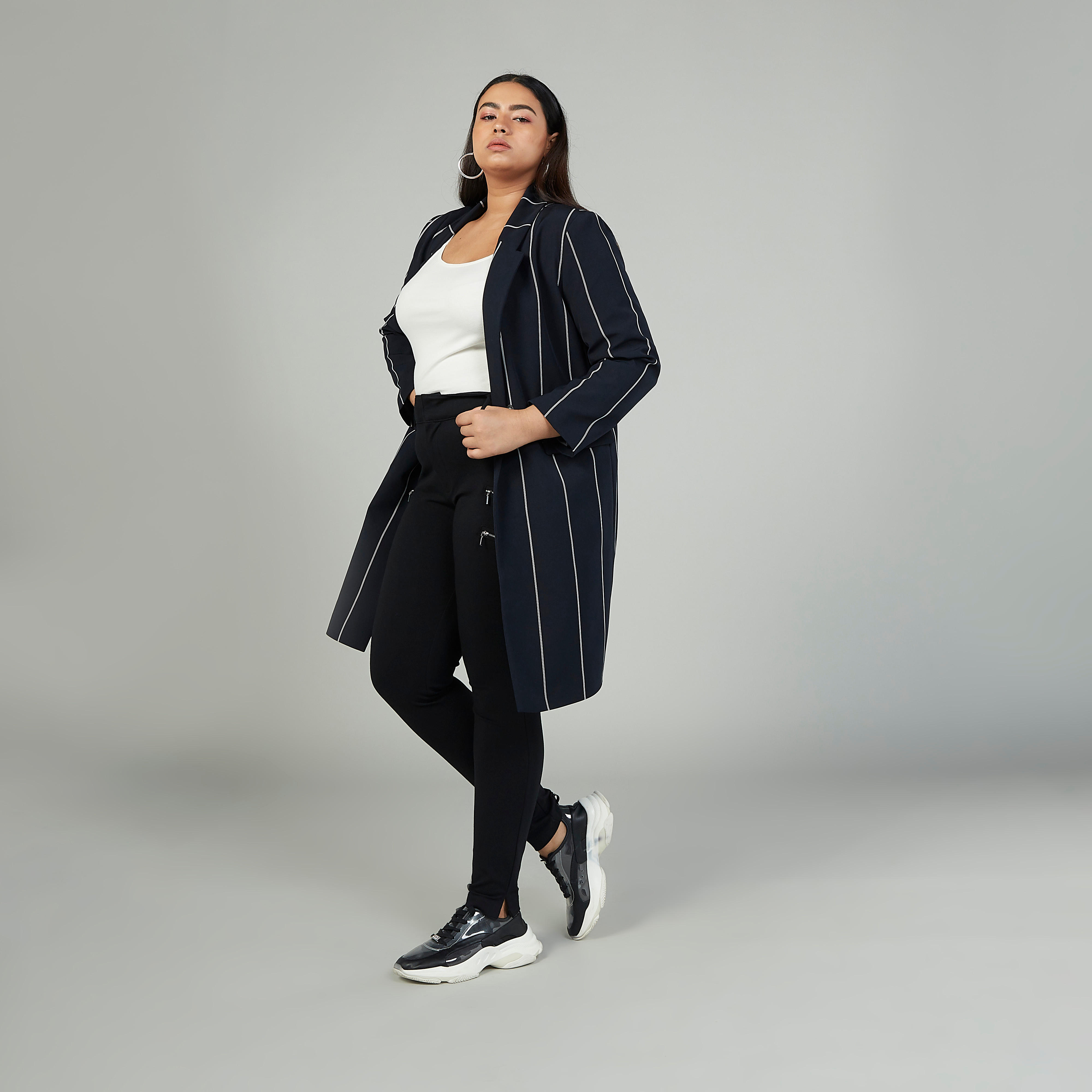 بنطلون سادة بخصر متوسط الارتفاع وعراوي وتفاصيل سحّاب-women-clothing-bottoms-leggings-image-2