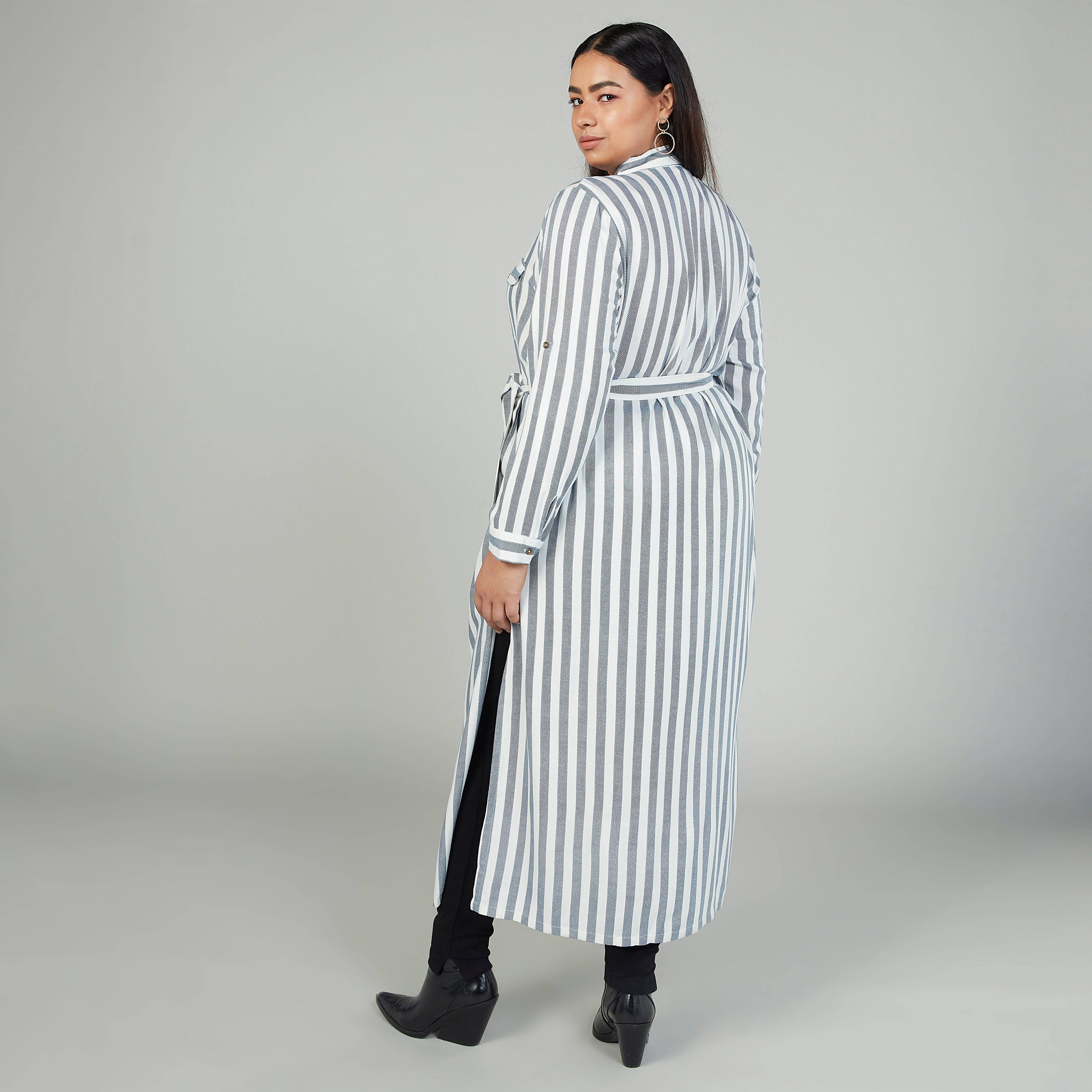 فستان قميص مقلم بأكمام طويلة وأربطة-women-clothing-dresses-image-4