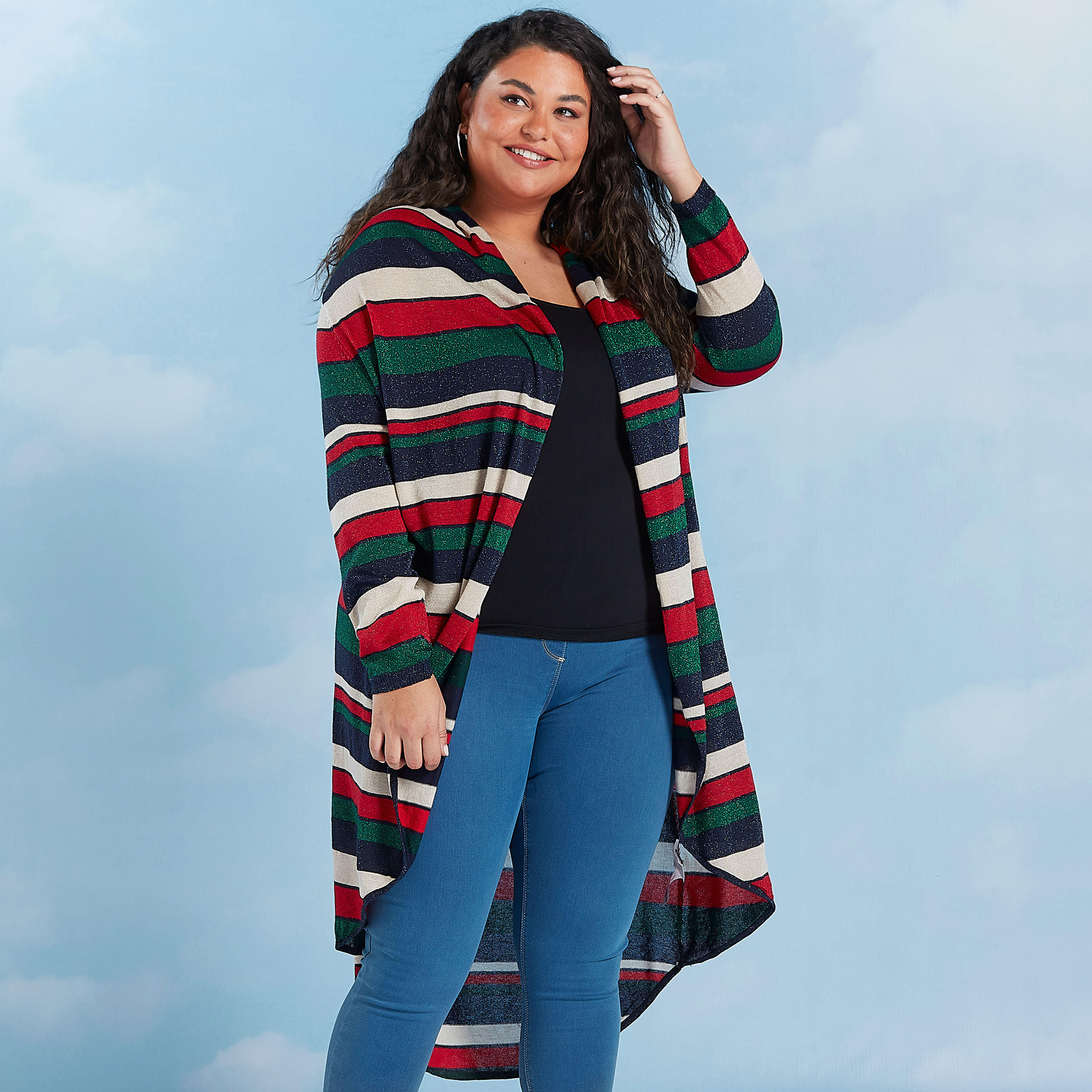 كارديجان طويل مخطط بأكمام طويلة-women-winterwear-coatsandjackets-jackets-image-4