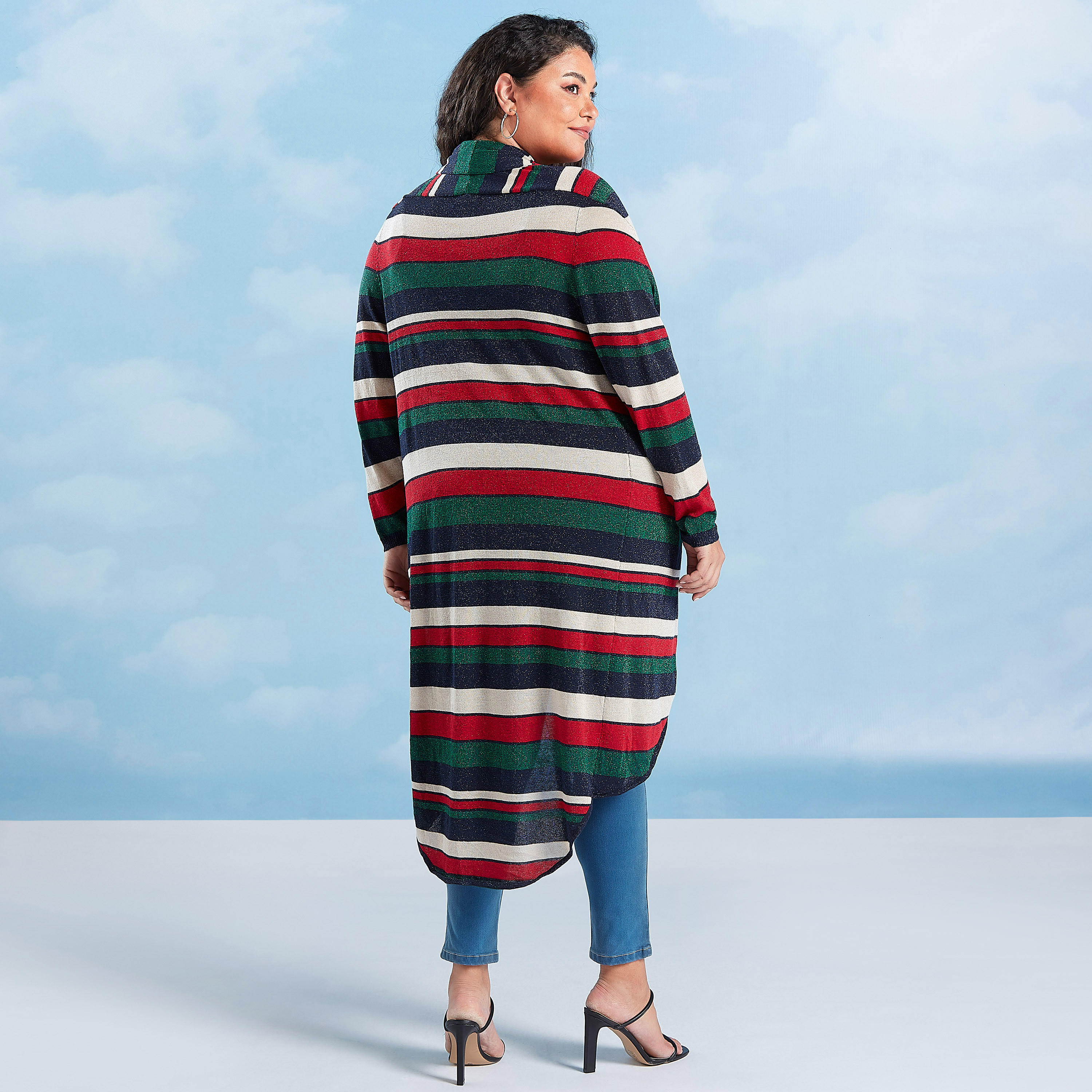 كارديجان طويل مخطط بأكمام طويلة-women-winterwear-coatsandjackets-jackets-image-1