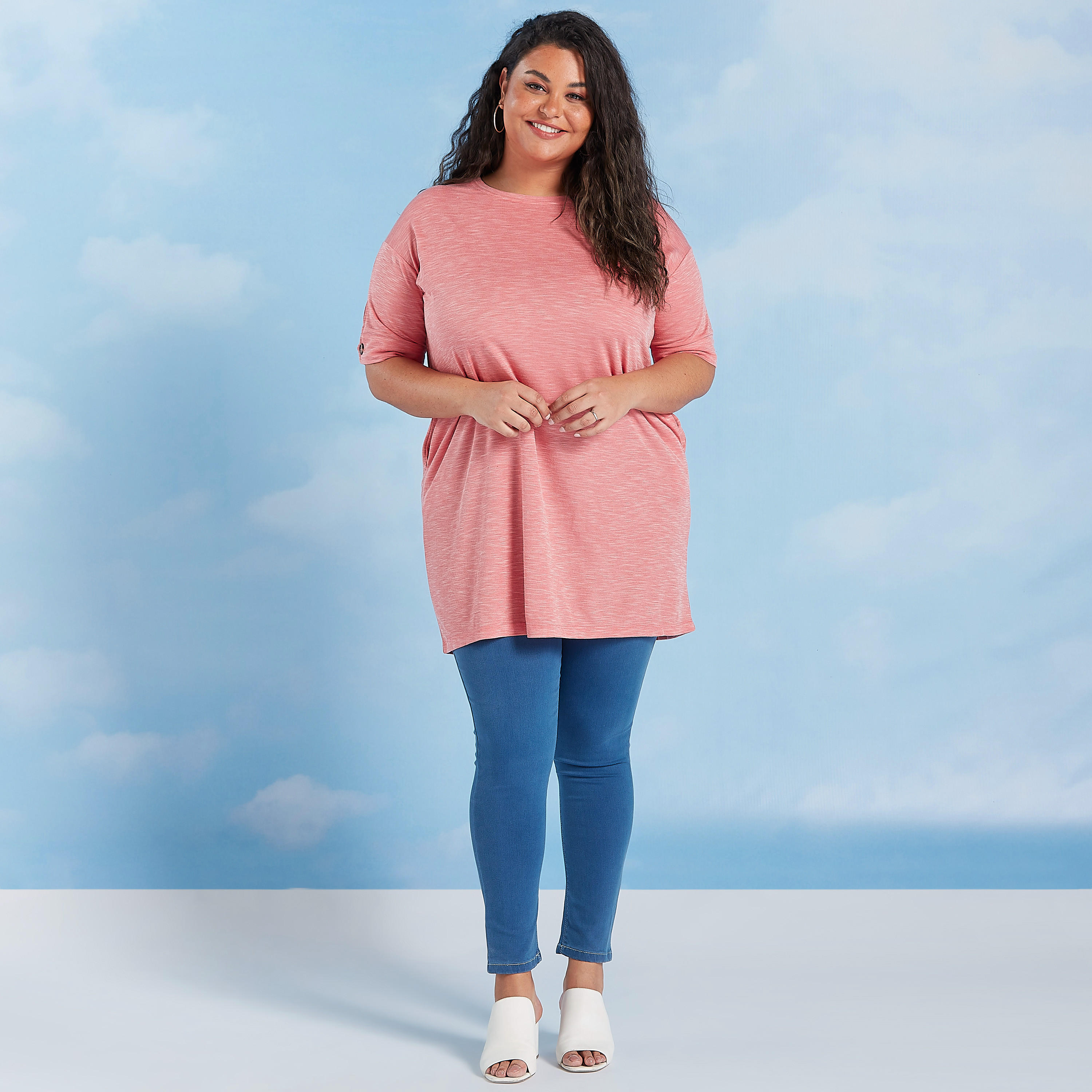 تيشيرت بارز الملمس بياقة مستديرة وأكمام قصيرة-women-clothing-shirtsandblouses-blouses-image-2