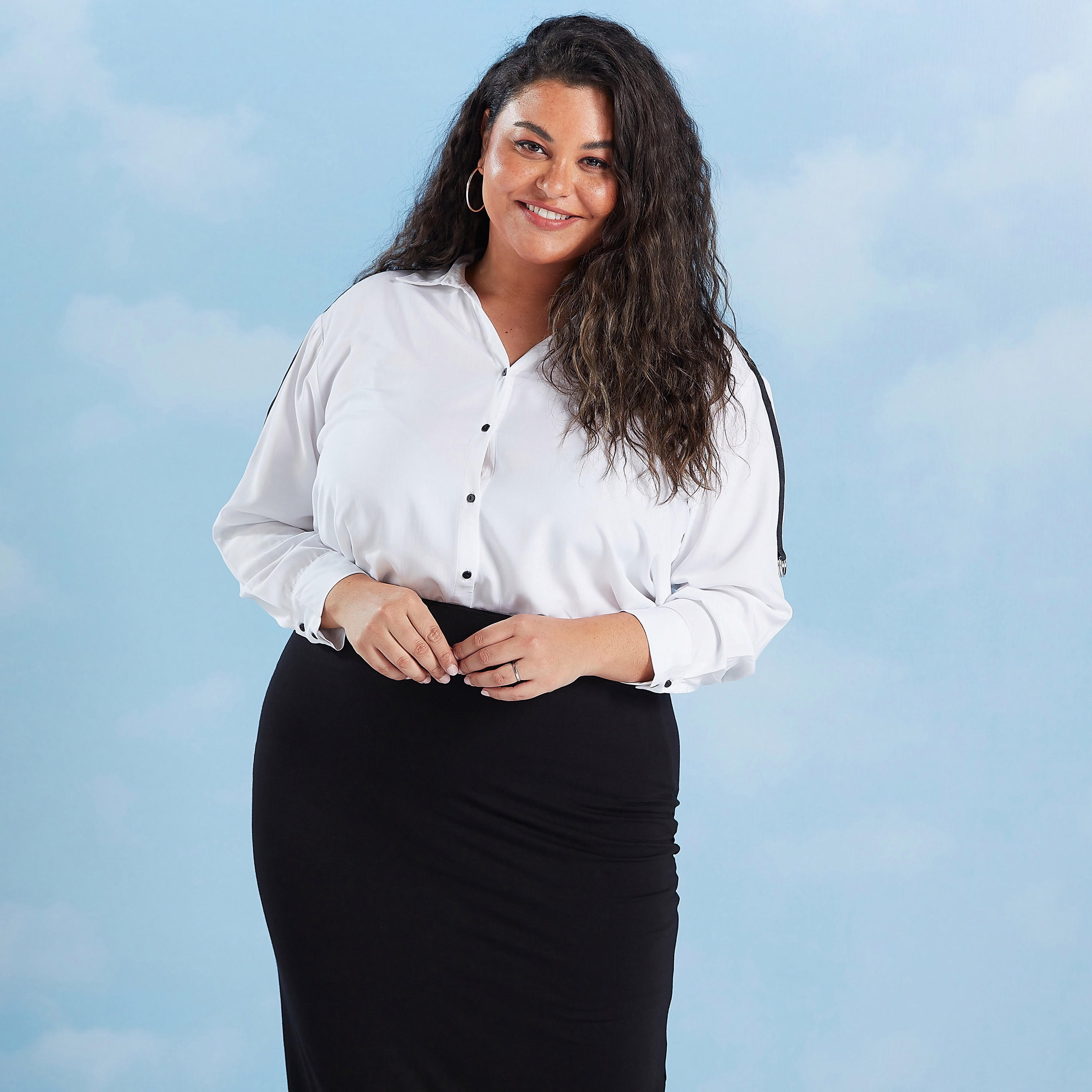 قميص سادة بياقة عاديّة وأكمام طويلة-women-clothing-shirtsandblouses-blouses-image-1
