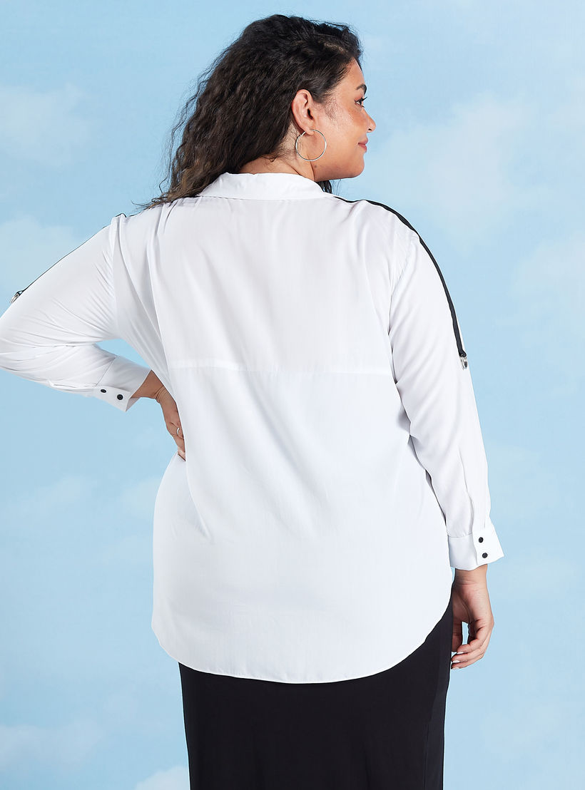 قميص سادة بياقة عاديّة وأكمام طويلة-women-clothing-shirtsandblouses-blouses-image-4