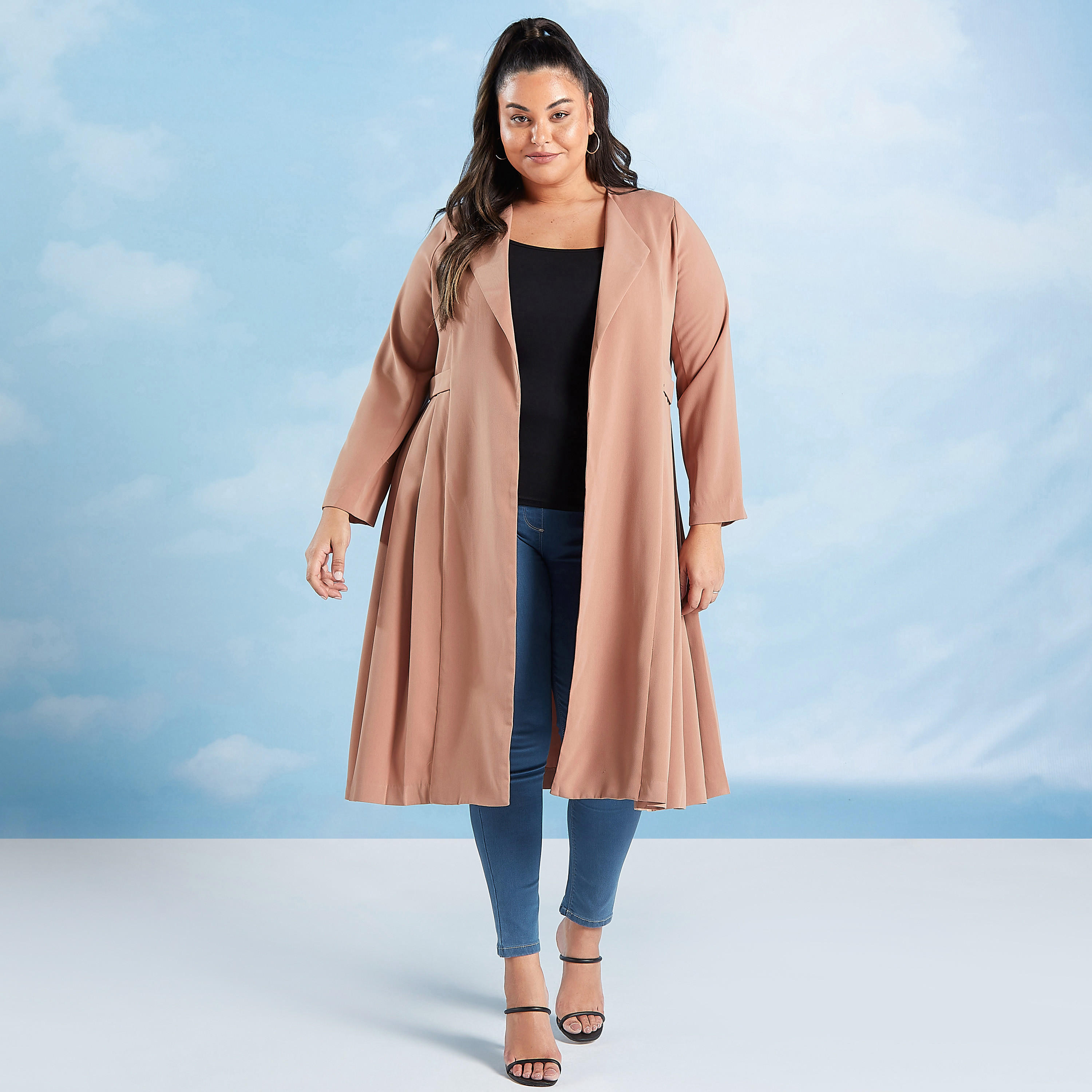 Plain Jacket with Long Sleeves and Notched Lapel-women-winterwear-coatsandjackets-jackets-image-2