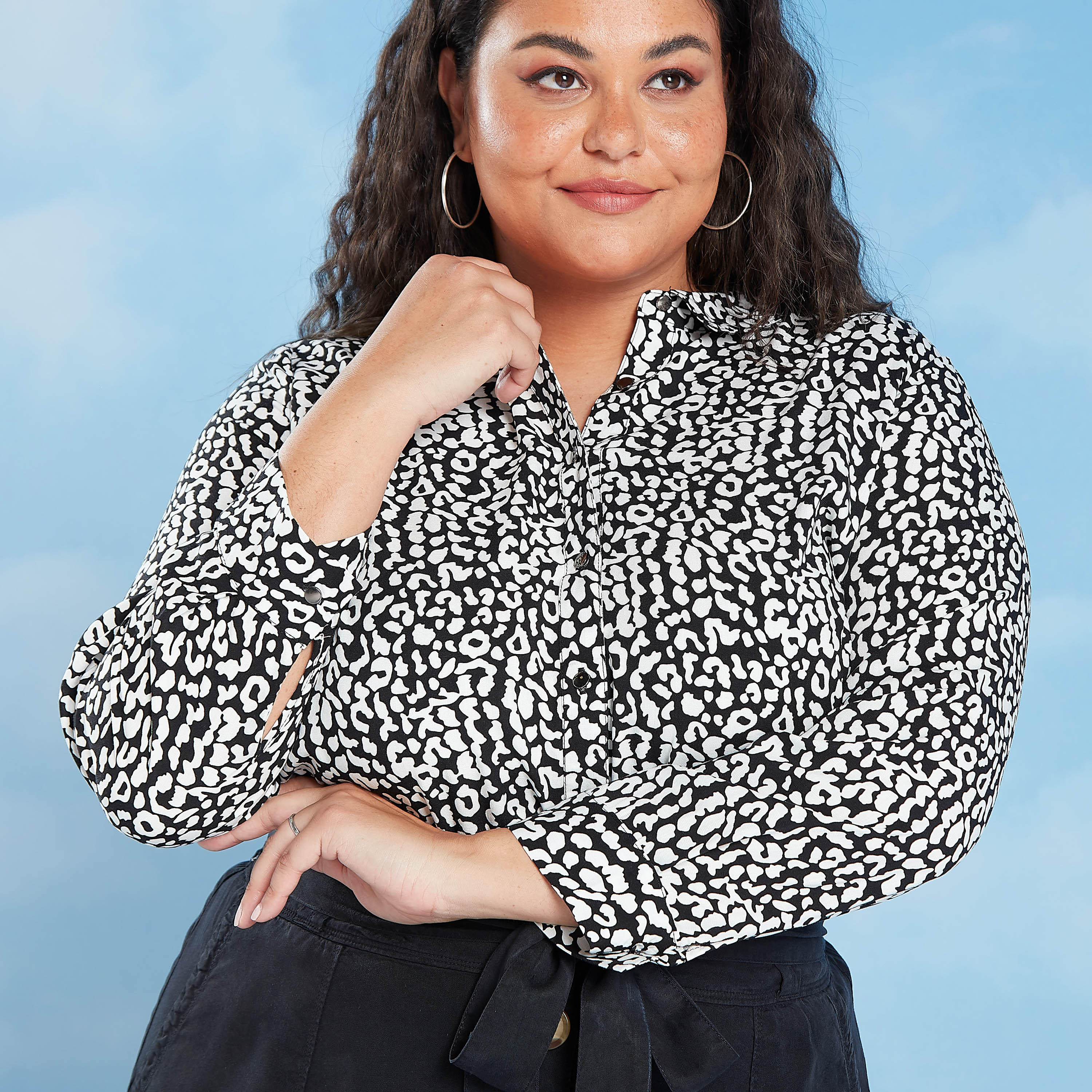 Printed Shirt with Long Sleeves and Spread Collar-women-clothing-shirtsandblouses-blouses-image-3