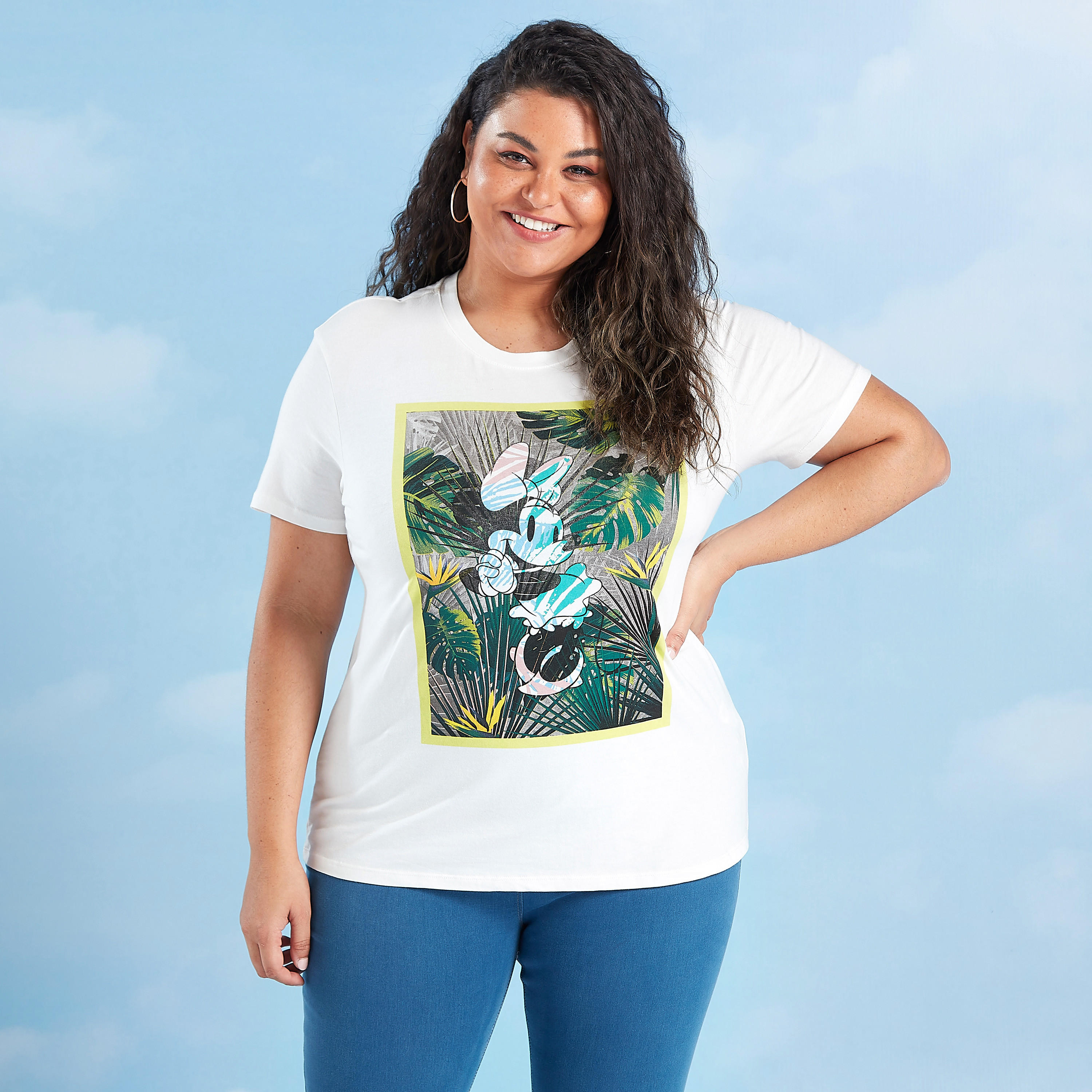 تيشيرت بياقة مستديرة وأكمام قصيرة وطبعات ميني ماوس-women-clothing-tshirts-image-1