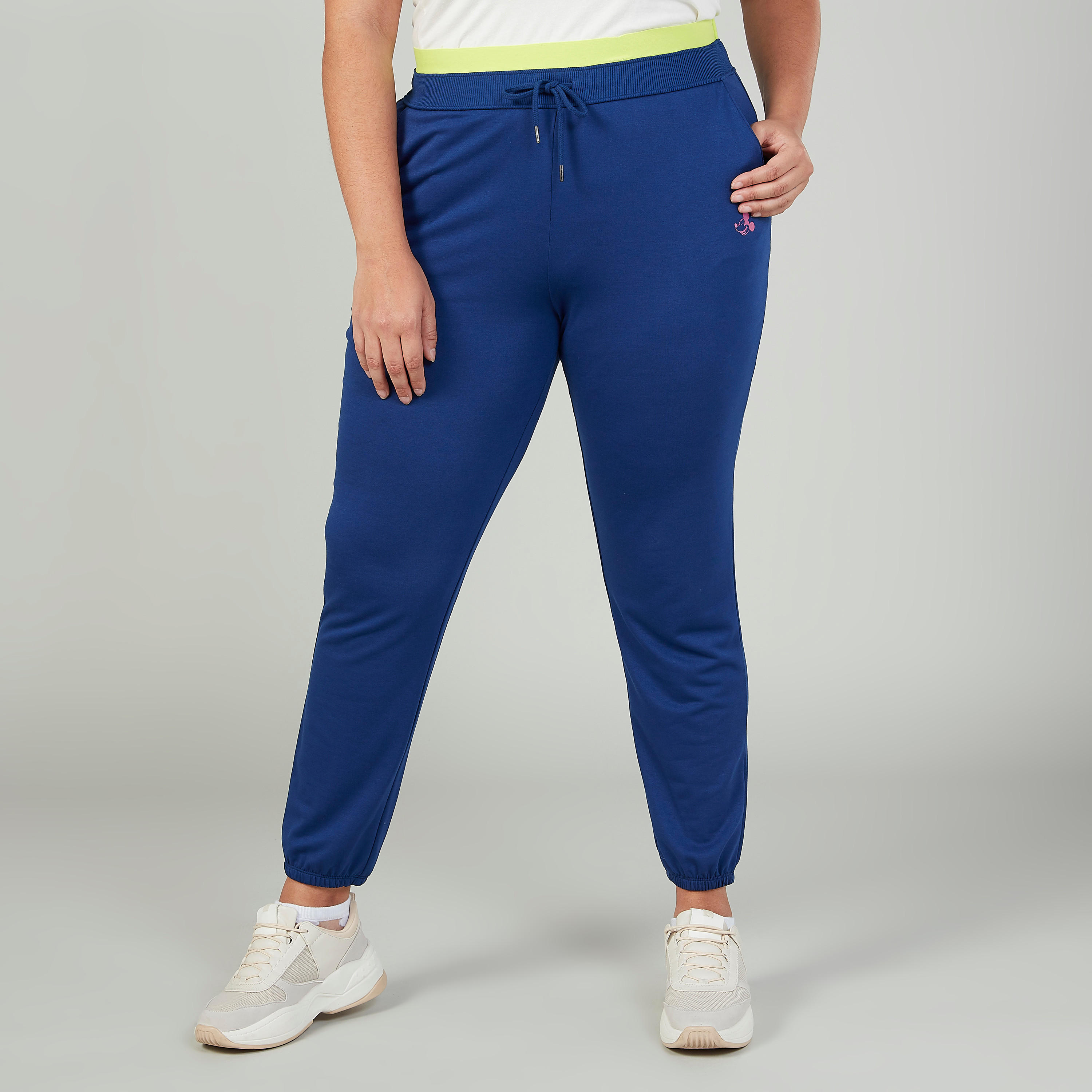 Full Length Plain Mid Waist Pants with Pocket Detail and Drawstring-women-clothing-bottoms-joggers-image-1