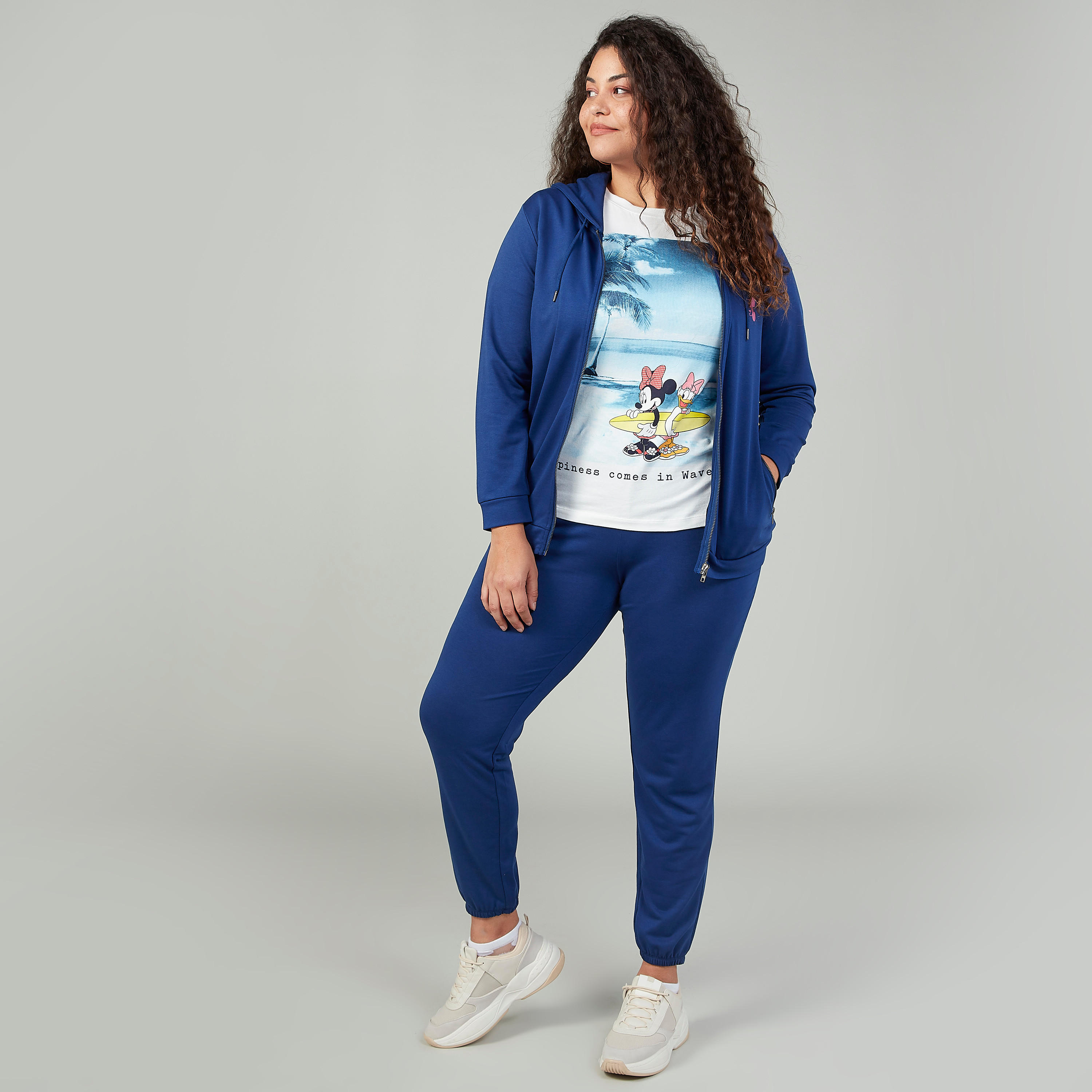 Full Length Plain Mid Waist Pants with Pocket Detail and Drawstring-women-clothing-bottoms-joggers-image-2
