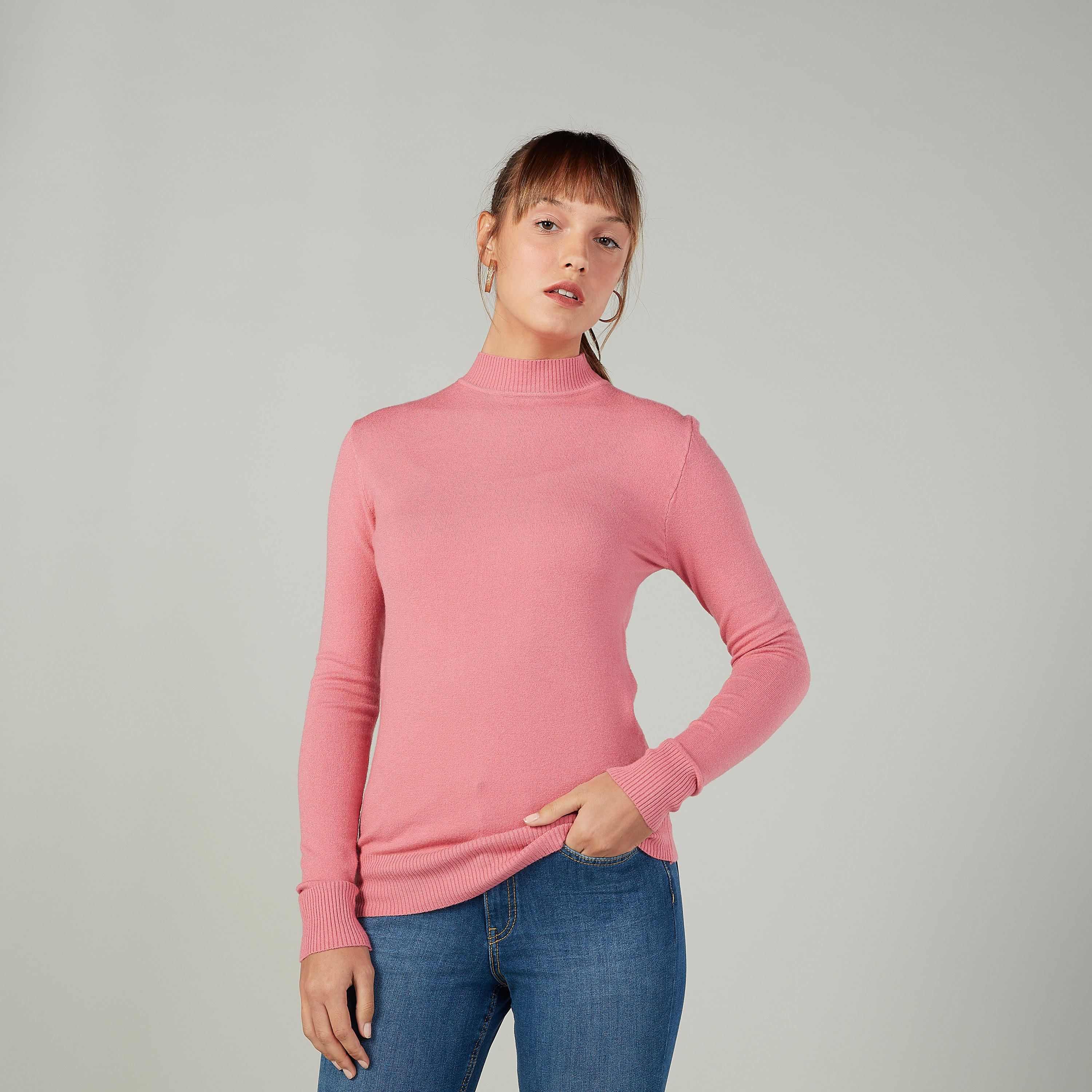 كنزة بارزة الملمس بياقة ضيّقة عالية وأكمام طويلة-women-clothing-cardigansandjumpers-jumpers-image-5