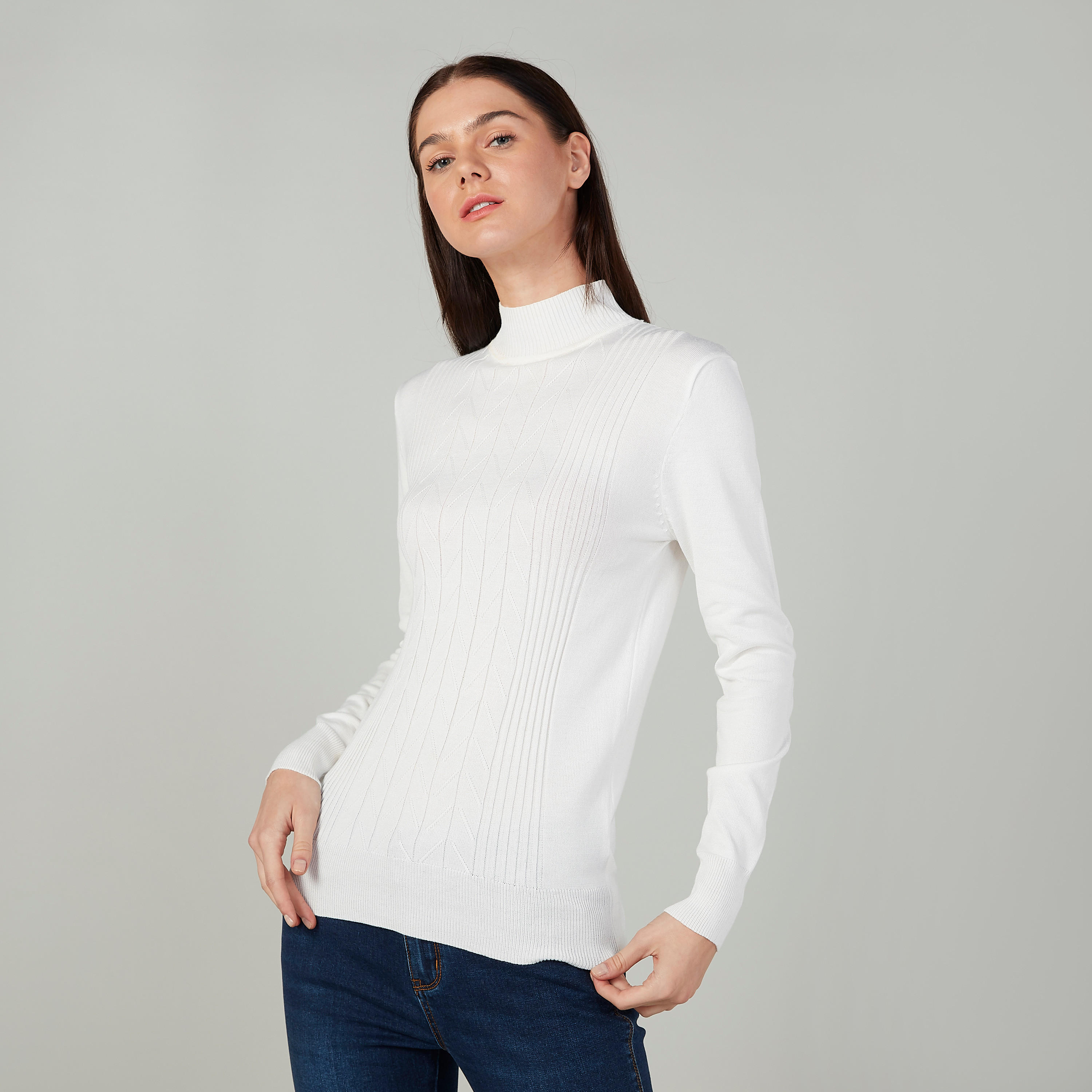 كنزة بارزة الملمس بياقة عالية وأكمام طويلة-women-clothing-cardigansandjumpers-jumpers-image-4