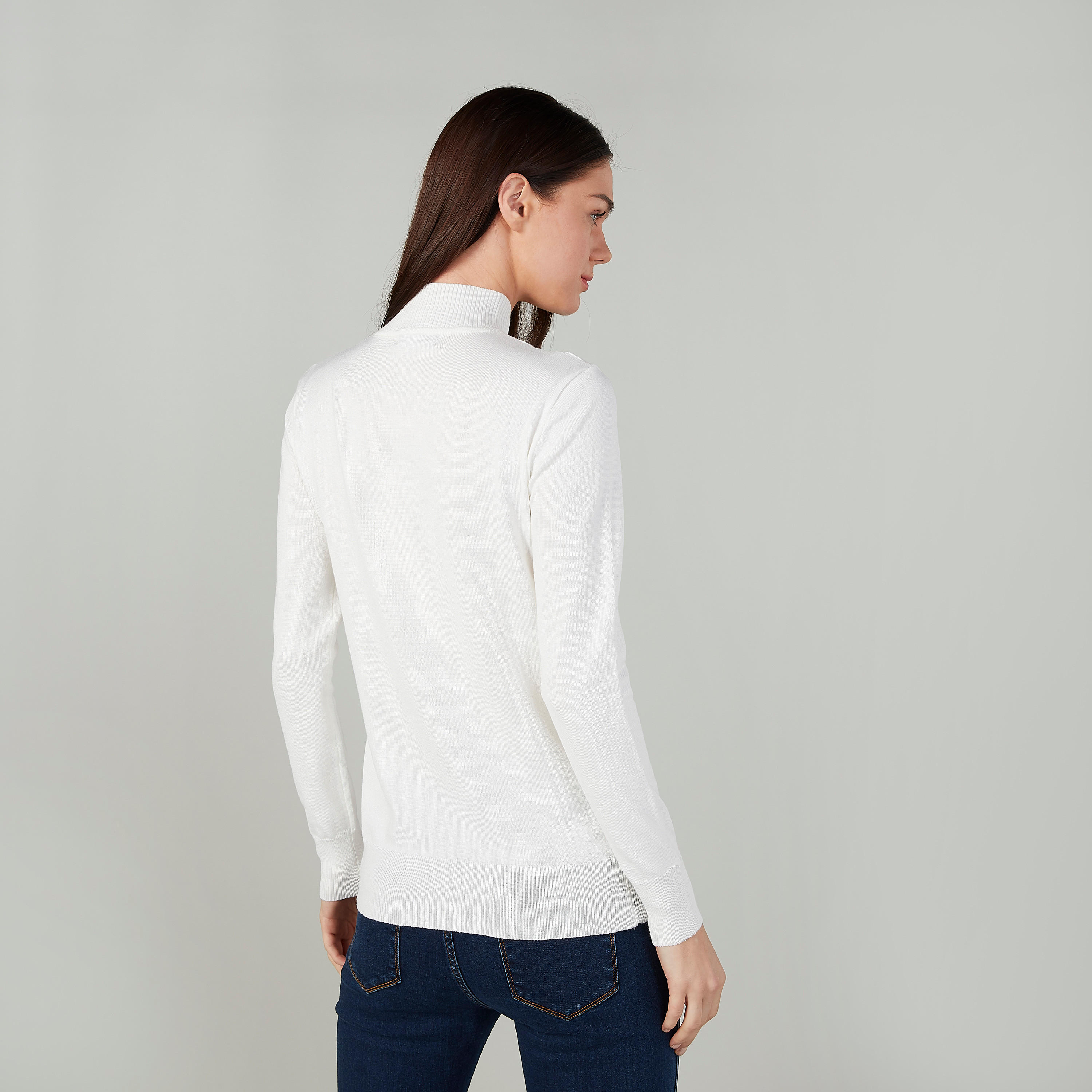 كنزة بارزة الملمس بياقة عالية وأكمام طويلة-women-clothing-cardigansandjumpers-jumpers-image-1