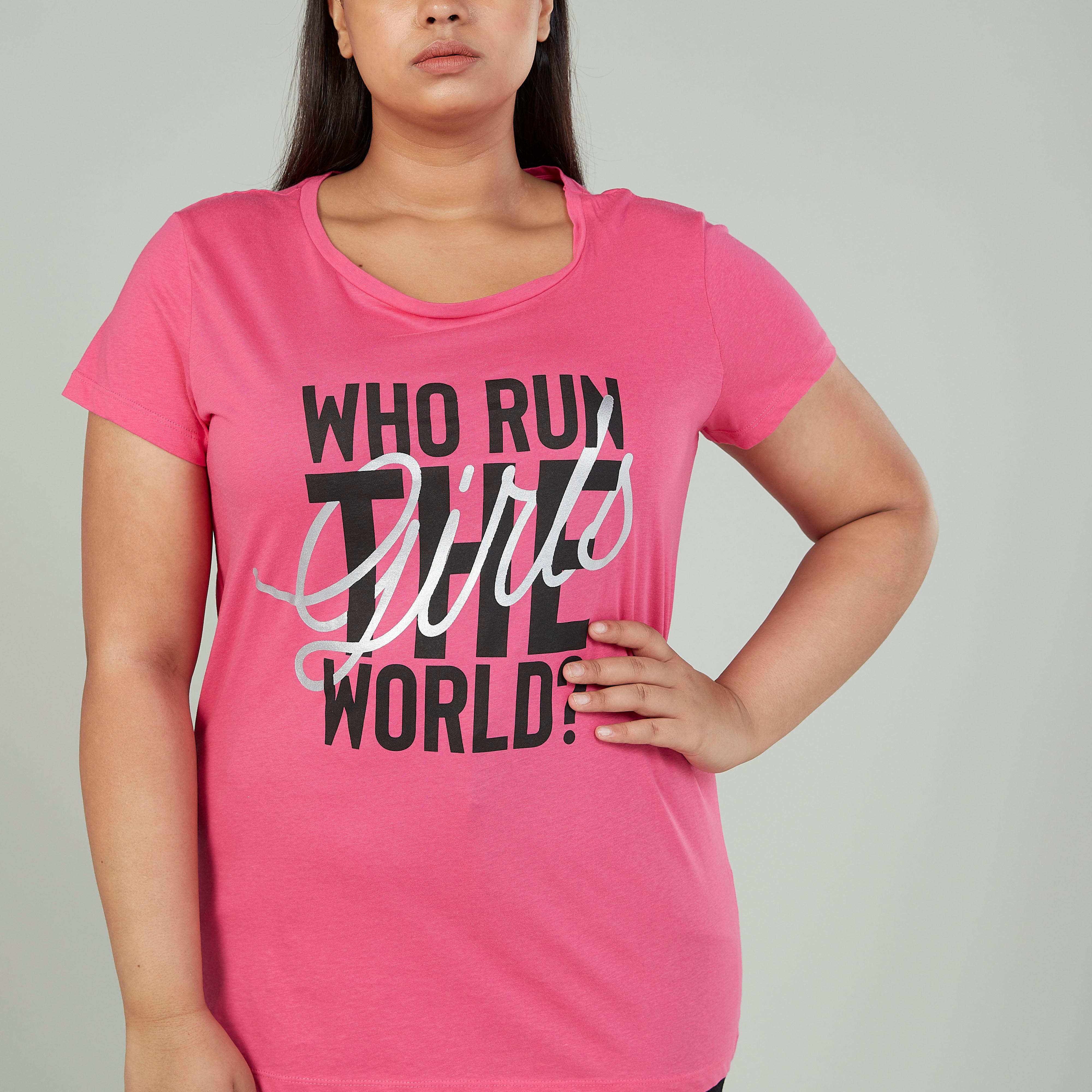 Printed T-shirt with Round Neck and Short Sleeves-women-clothing-tshirts-image-3