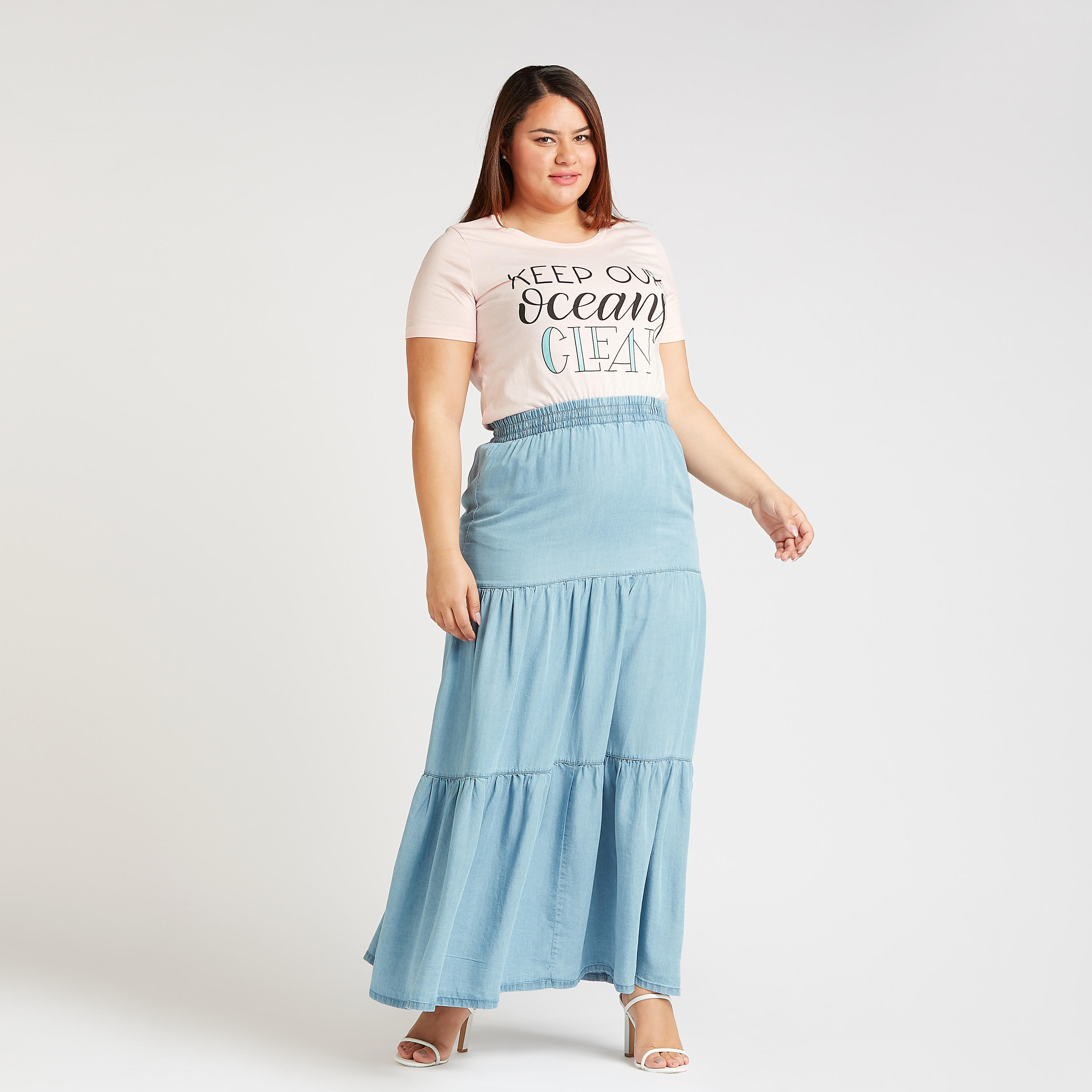 Solid Maxi A-line Skirt with Elasticised Waistband-women-clothing-bottoms-skirts-image-2
