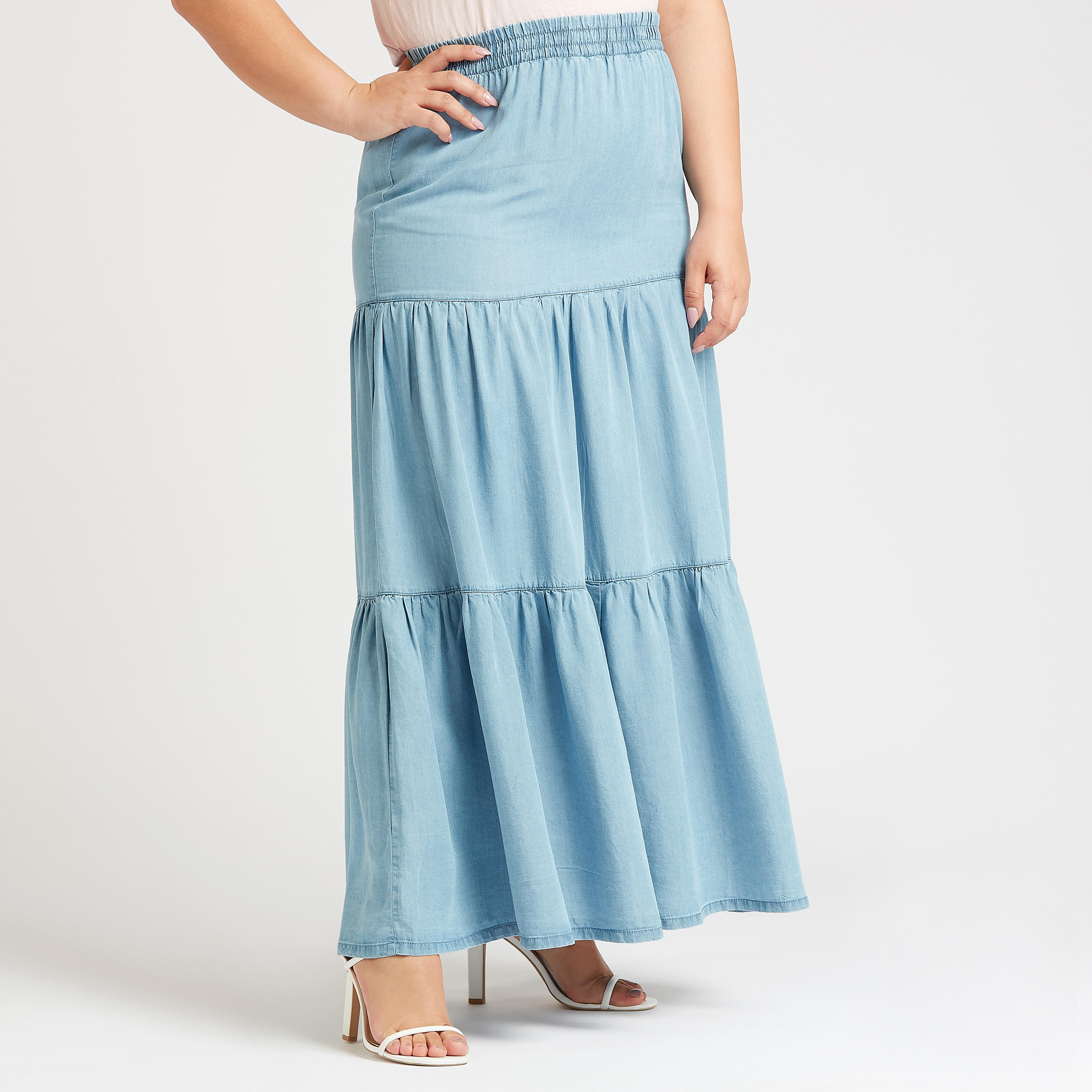 Solid Maxi A-line Skirt with Elasticised Waistband-women-clothing-bottoms-skirts-image-5