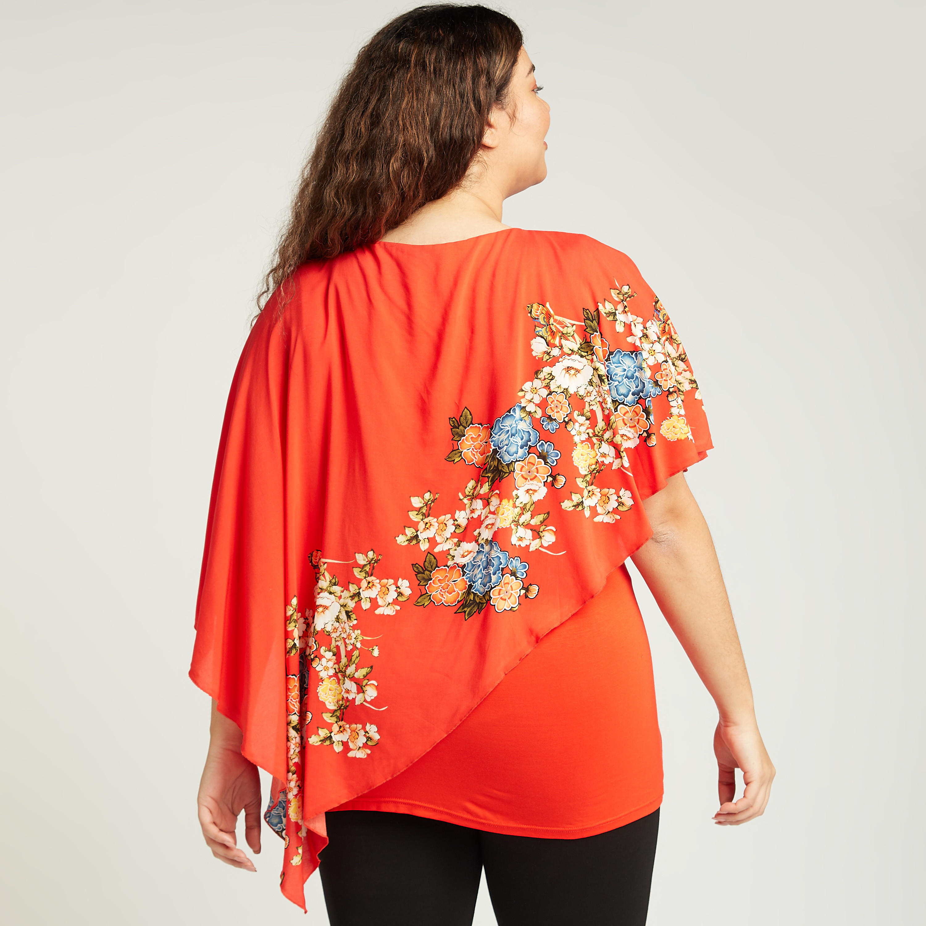 بلوزة بياقة مستديرة وأكمام واسعة وطبعات أزهار-women-clothing-shirtsandblouses-blouses-image-4