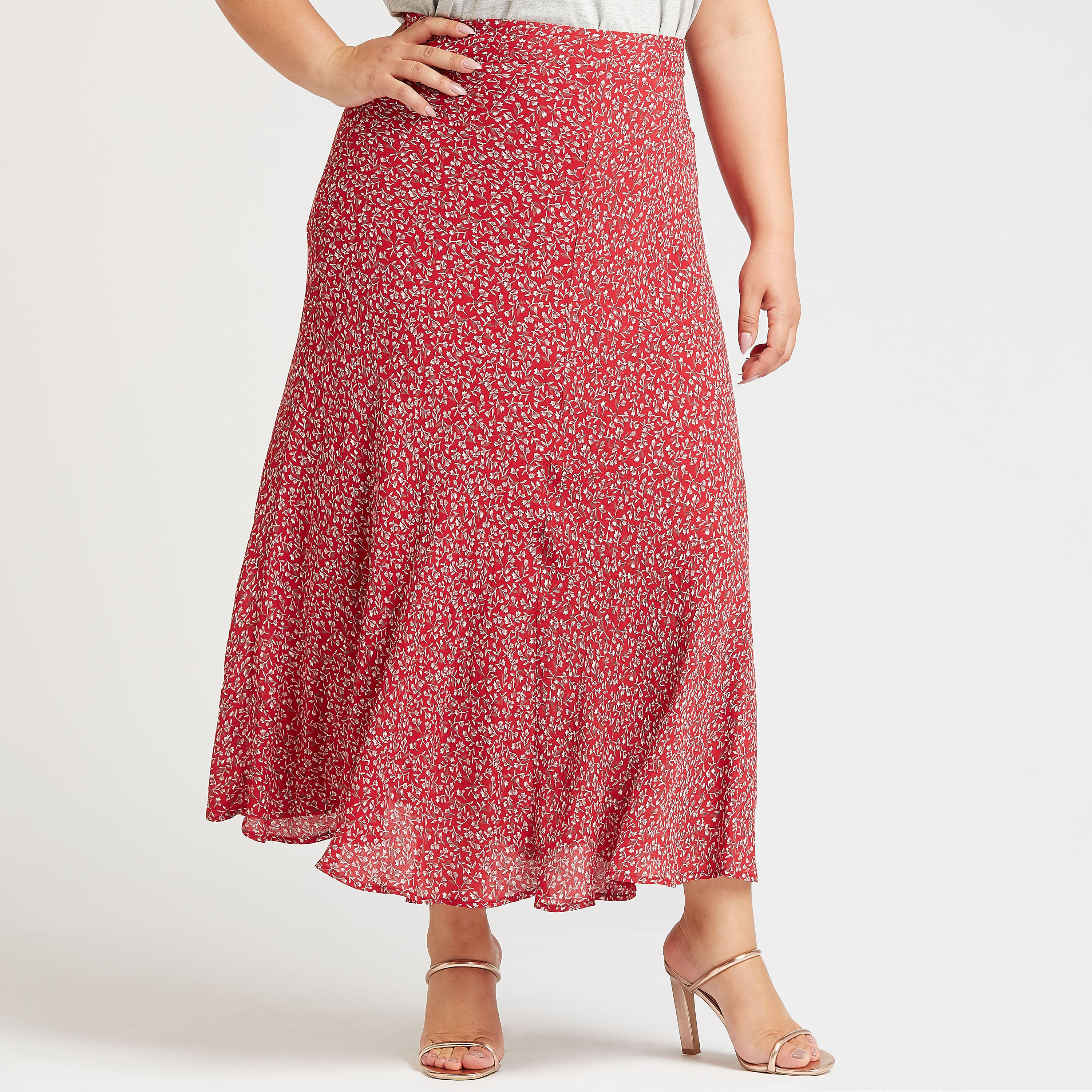 تنورة طويلة ايه لاين بخصر مطّاطي وطبعات-women-clothing-bottoms-skirts-image-1