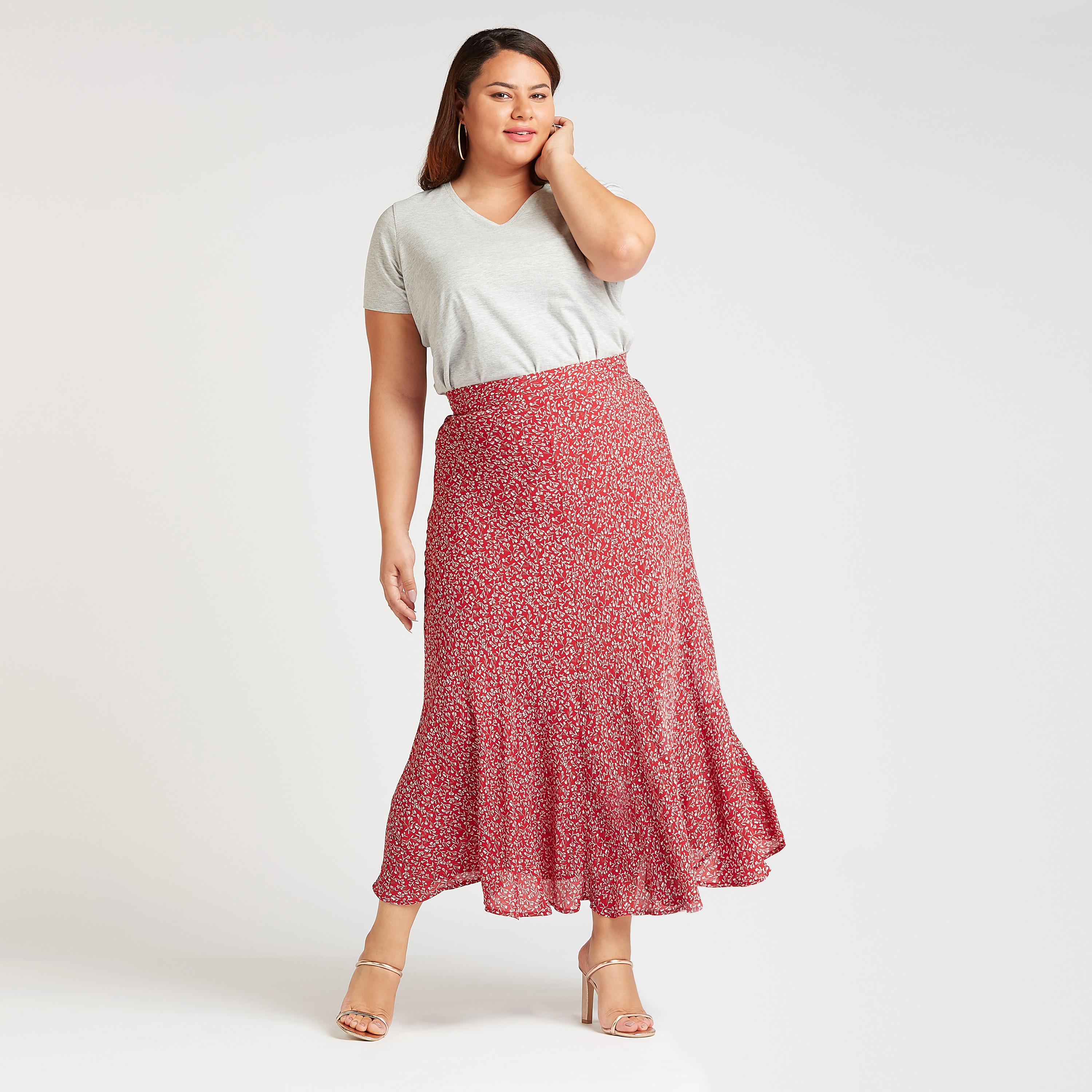 تنورة طويلة ايه لاين بخصر مطّاطي وطبعات-women-clothing-bottoms-skirts-image-2