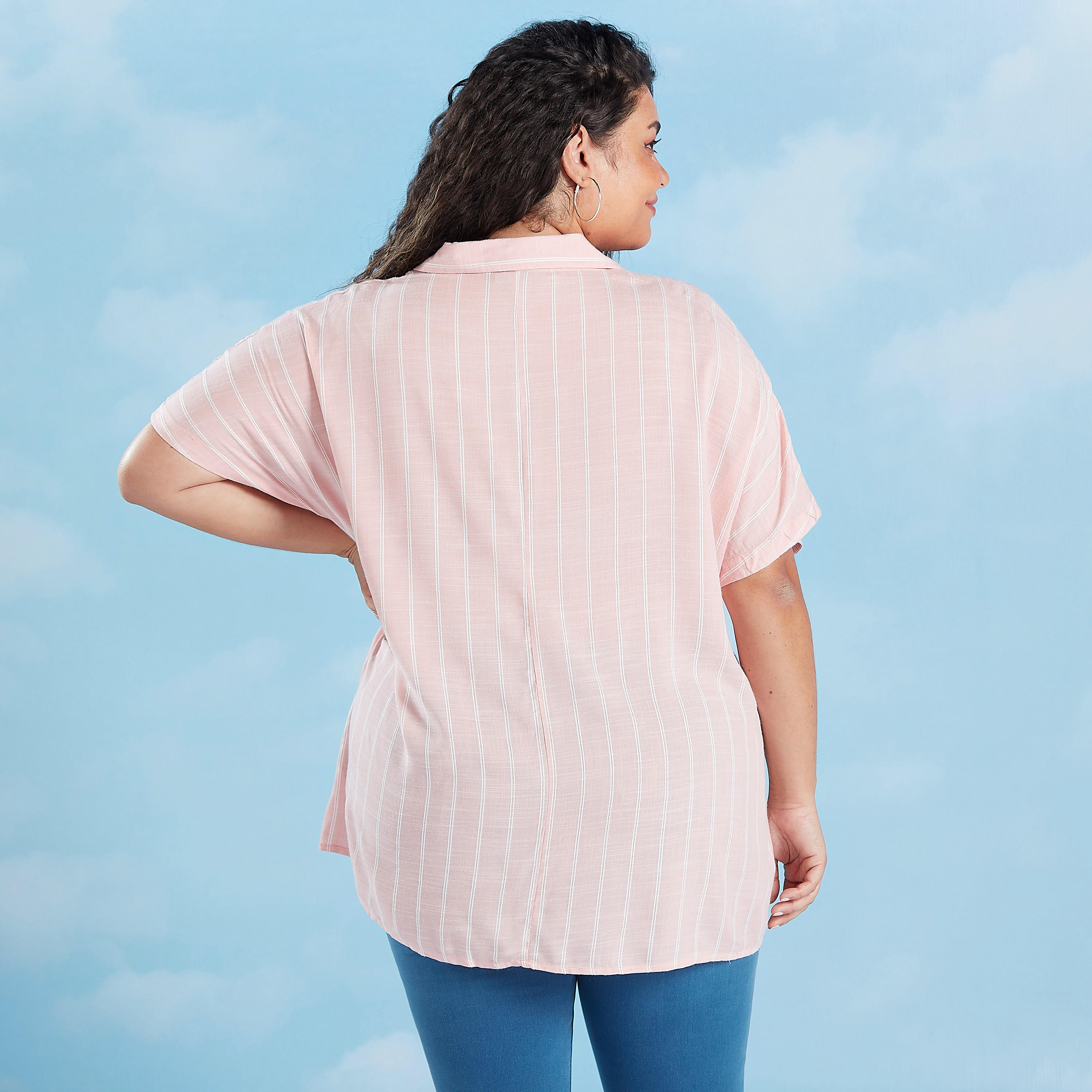 قميص مقلم بأكمام قصيرة وأربطة-women-clothing-shirtsandblouses-blouses-image-4