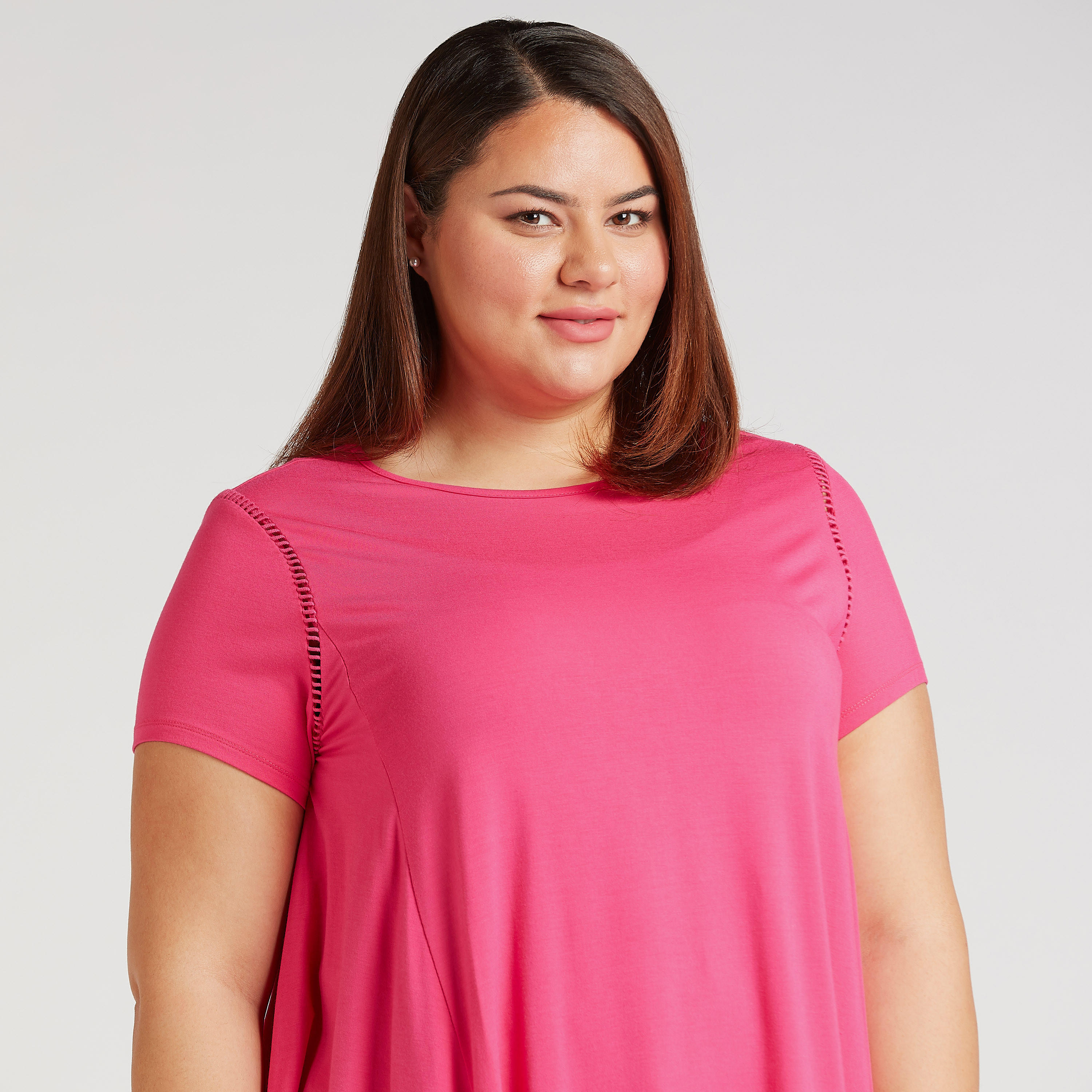Solid Top with Crew Neck and Short Sleeves-women-clothing-shirtsandblouses-blouses-image-3