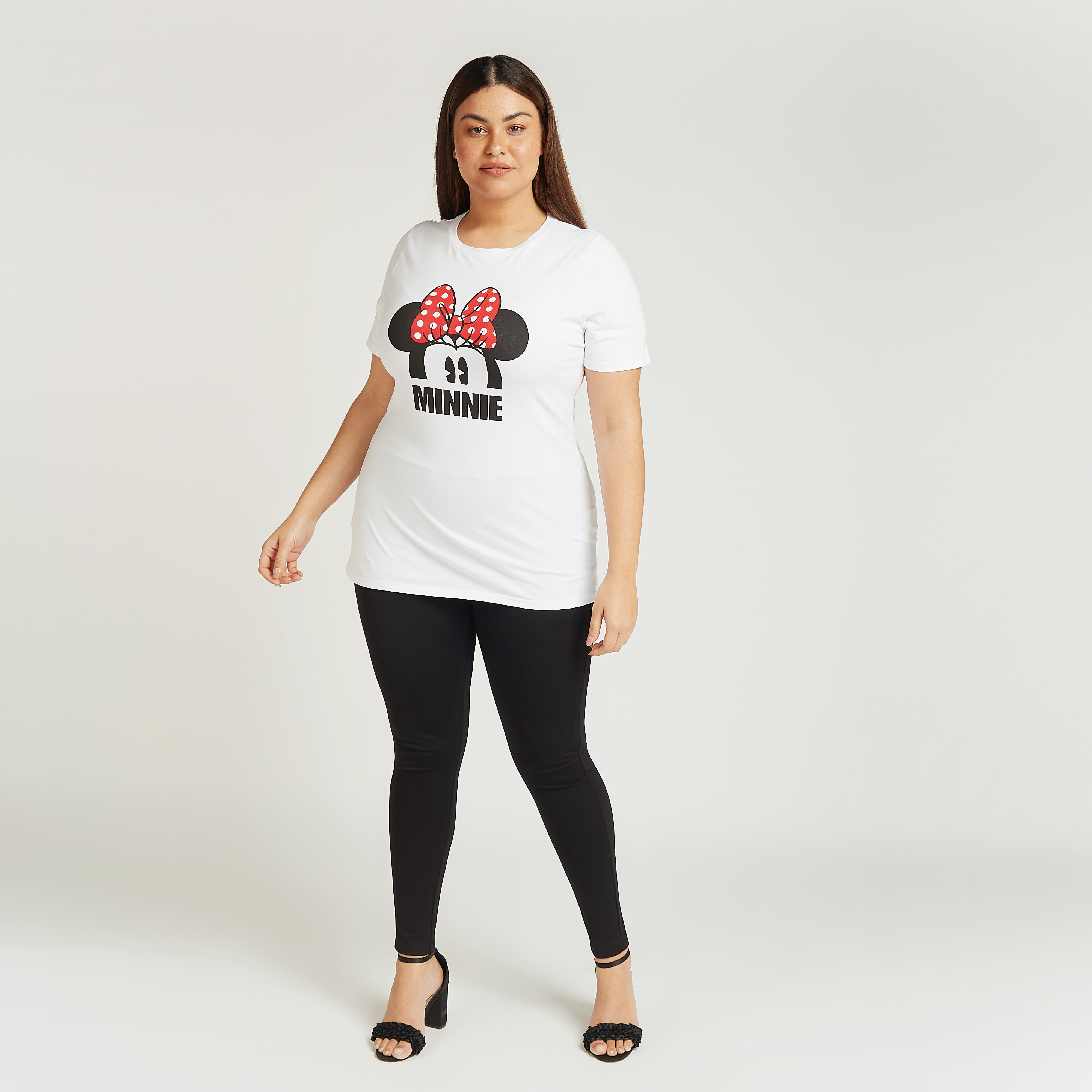 تيشيرت بياقة مستديرة وأكمام قصيرة وطبعات ميني ماوس-women-clothing-tshirts-image-2