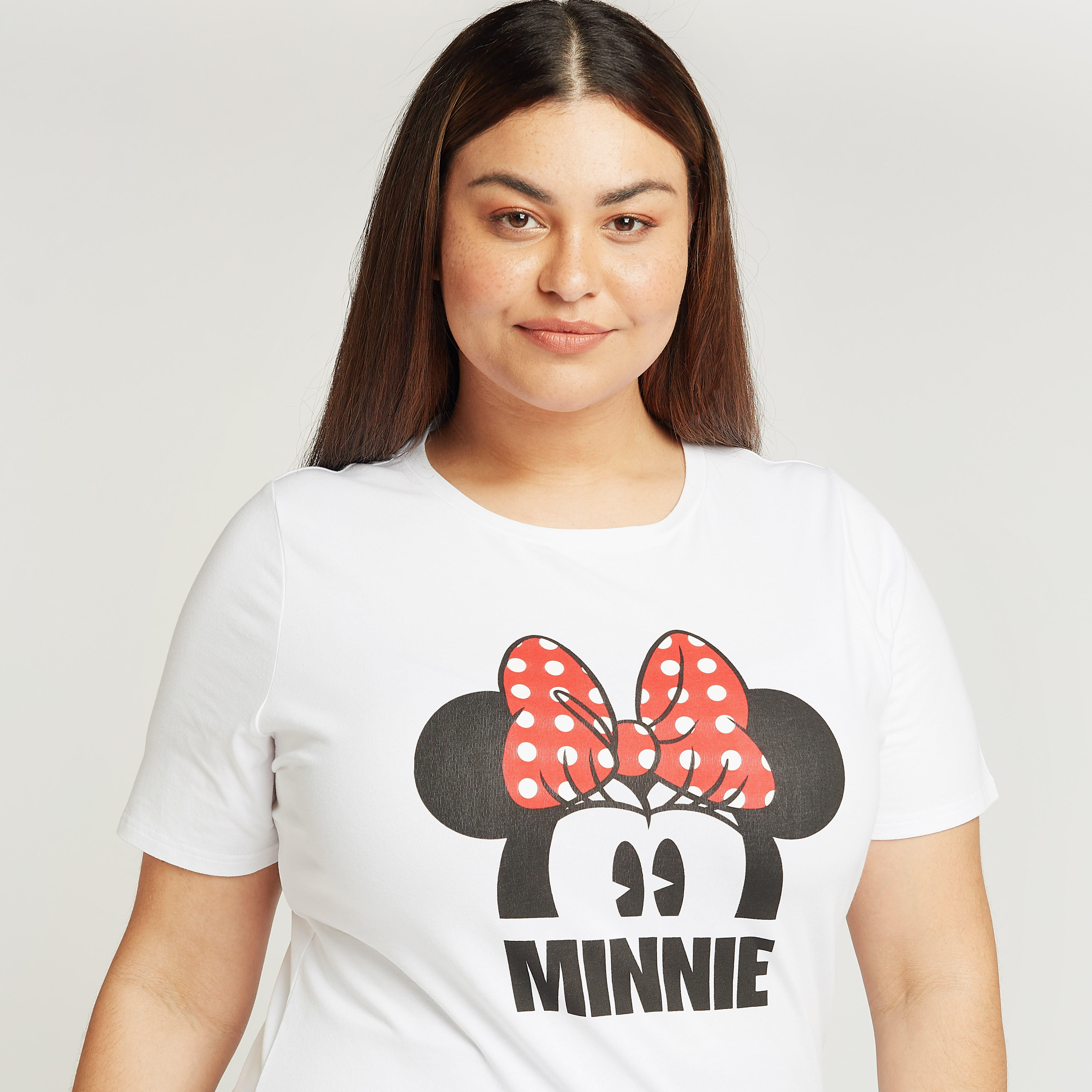 تيشيرت بياقة مستديرة وأكمام قصيرة وطبعات ميني ماوس-women-clothing-tshirts-image-3