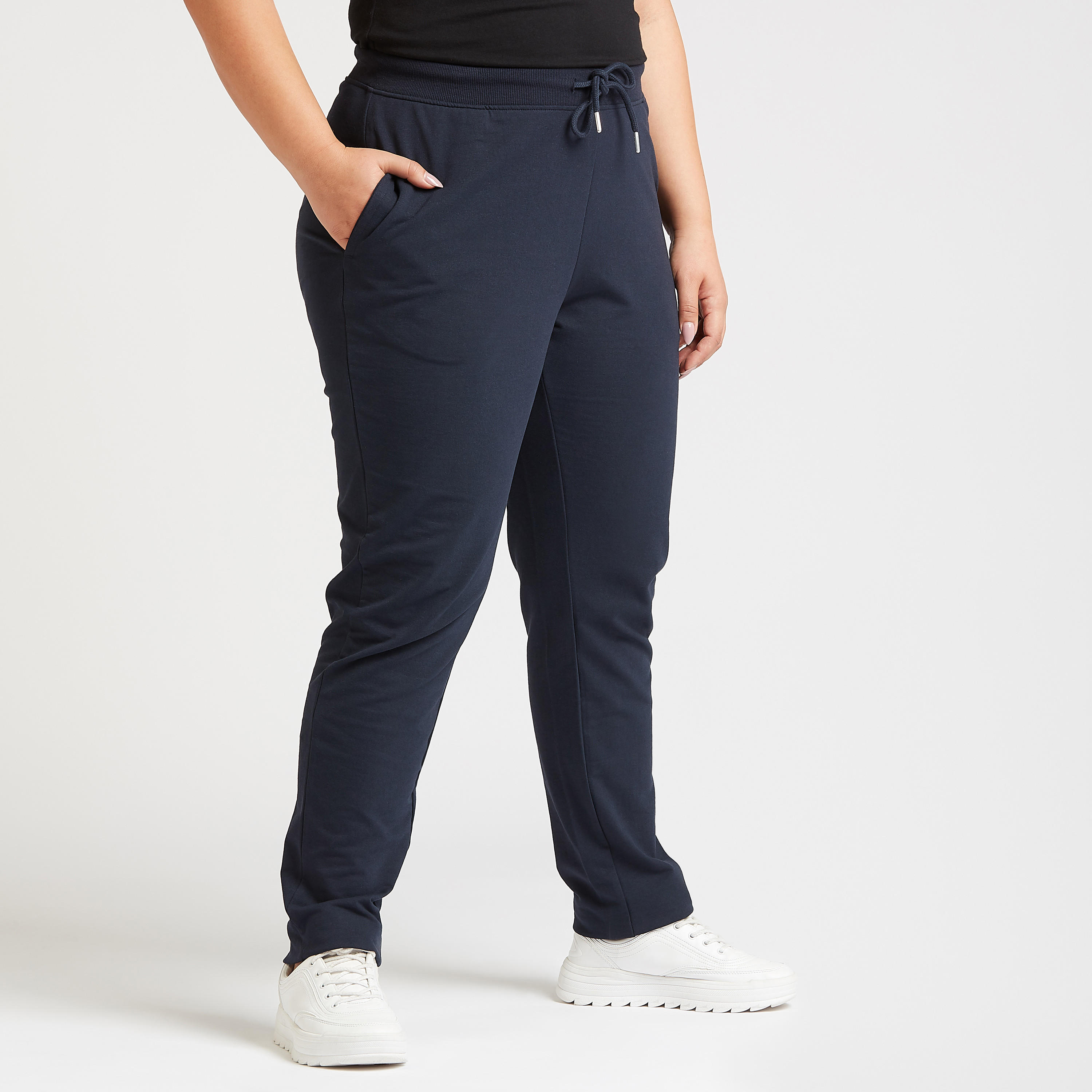 Full Length Solid Jog Pants with Pocket Detail and Drawstring-women-clothing-bottoms-joggers-image-1