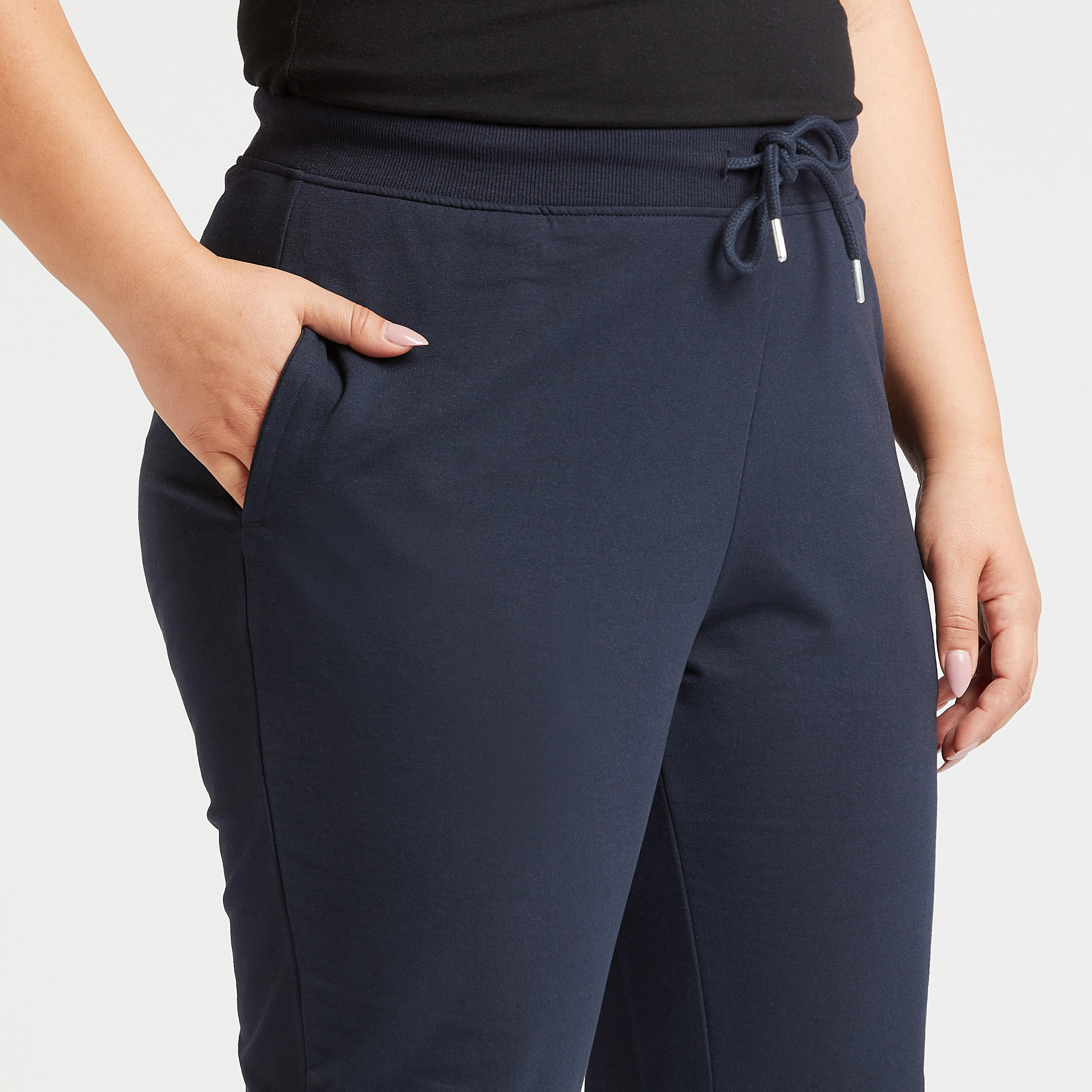 Full Length Solid Jog Pants with Pocket Detail and Drawstring-women-clothing-bottoms-joggers-image-3