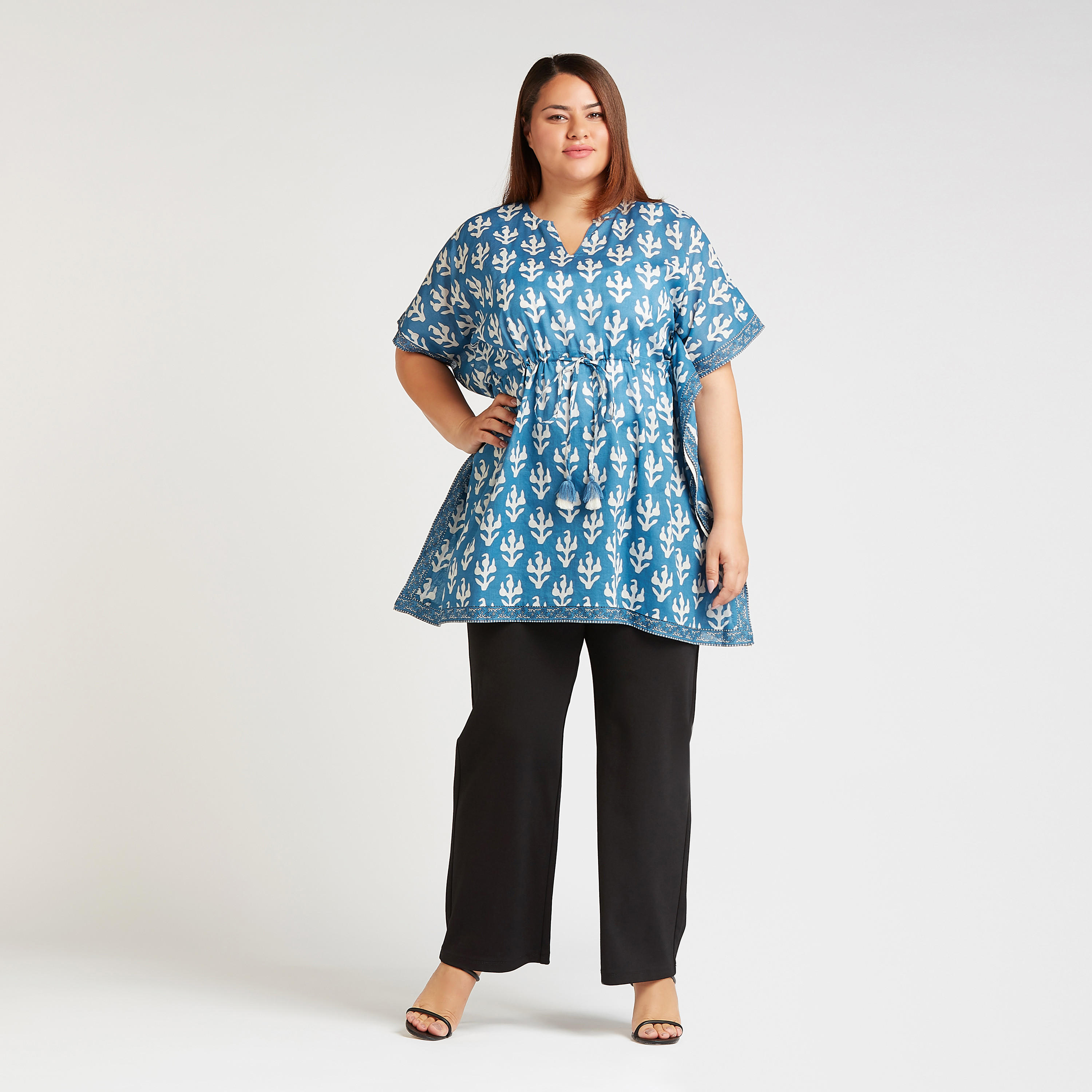 بنطلون سادة بخصر مطّاطي متوسّط الارتفاع-women-clothing-bottoms-trousers-image-3