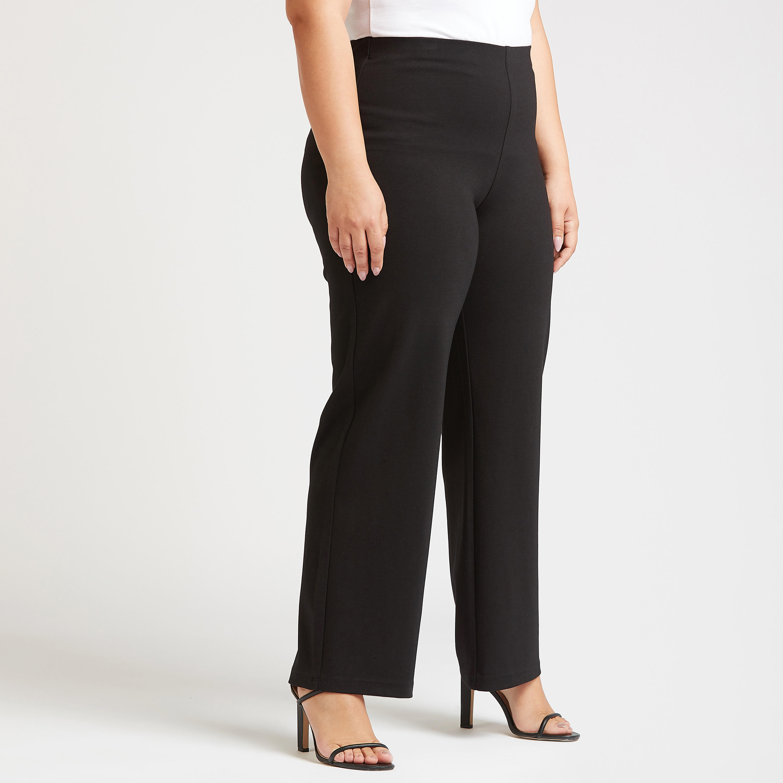 بنطلون سادة بخصر مطّاطي متوسّط الارتفاع-women-clothing-bottoms-trousers-image-2