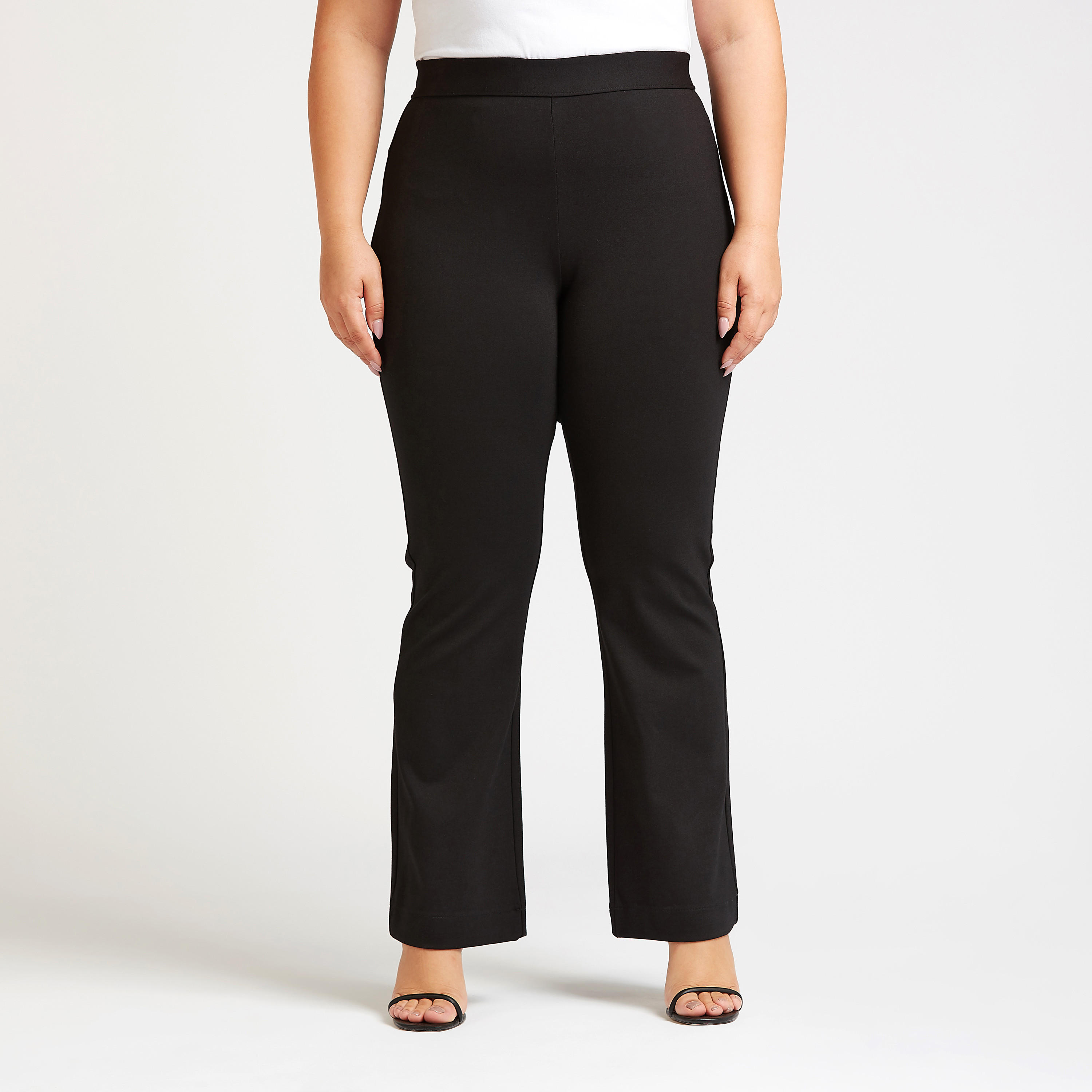 بنطلون سادة بخصر مطّاطي متوسّط الارتفاع-women-clothing-bottoms-trousers-image-1