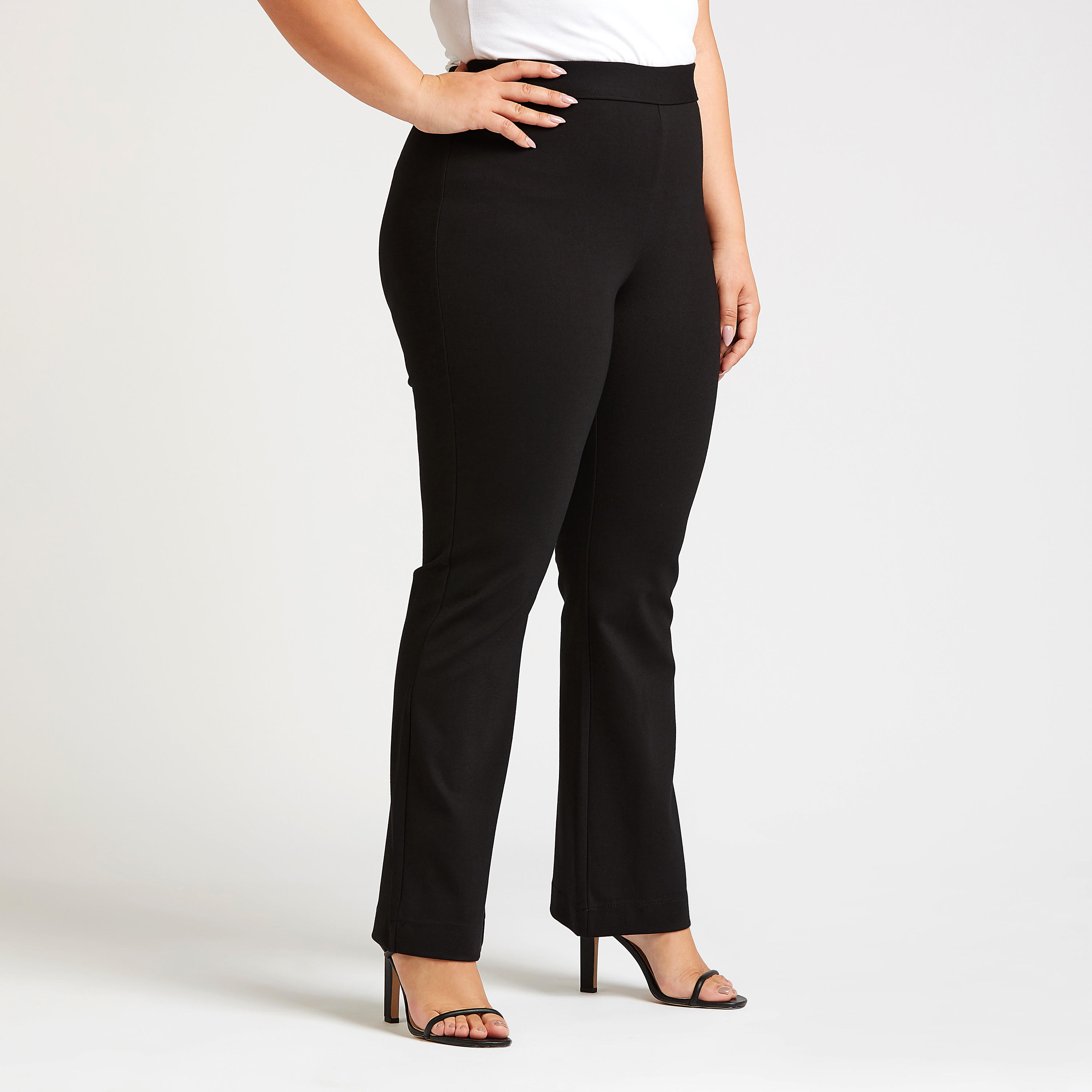 بنطلون سادة بخصر مطّاطي متوسّط الارتفاع-women-clothing-bottoms-trousers-image-3