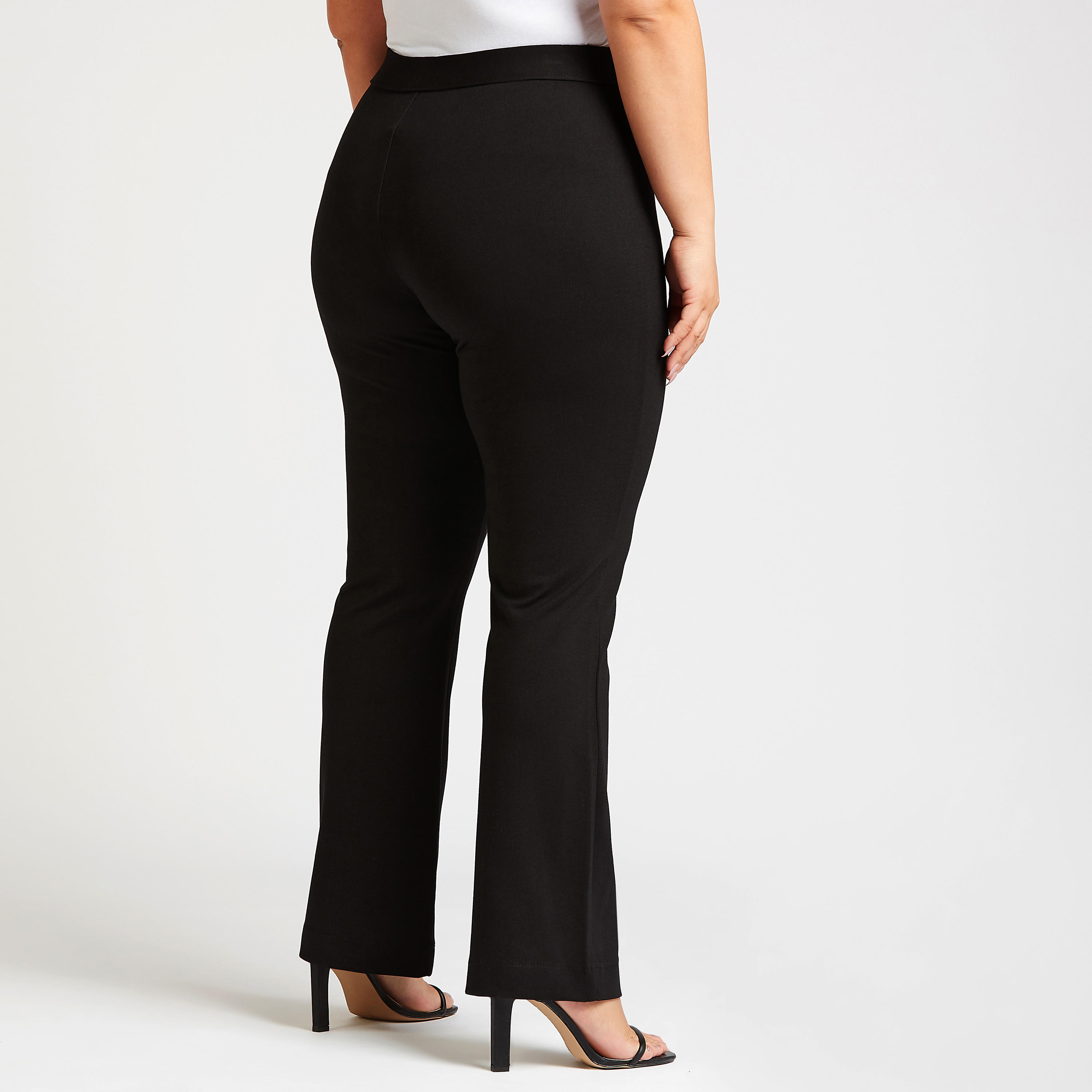 بنطلون سادة بخصر مطّاطي متوسّط الارتفاع-women-clothing-bottoms-trousers-image-4
