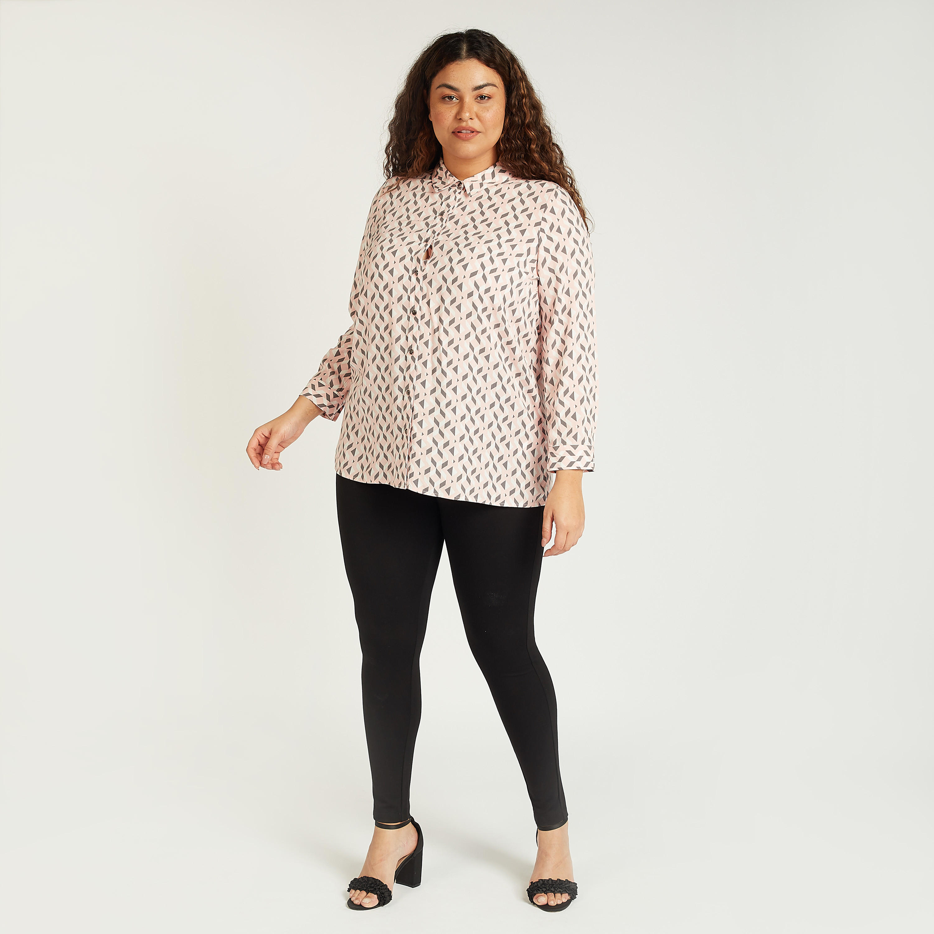 Printed Shirt with Long Sleeves and Spread Collar-women-clothing-shirtsandblouses-blouses-image-2