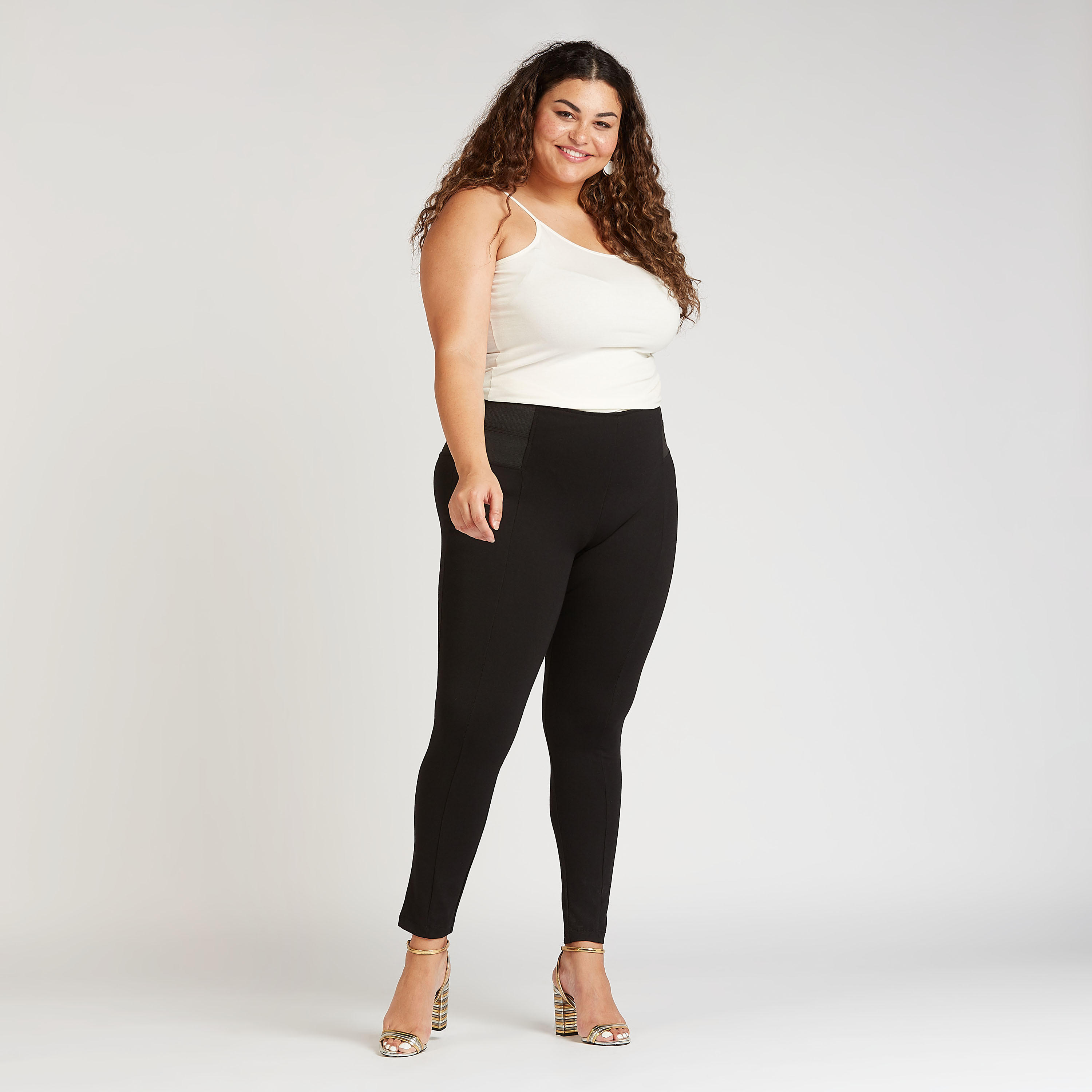 بنطلون ليقنز سادة بطول الكاحل مع خصر مطّاطي-women-clothing-bottoms-leggings-image-2