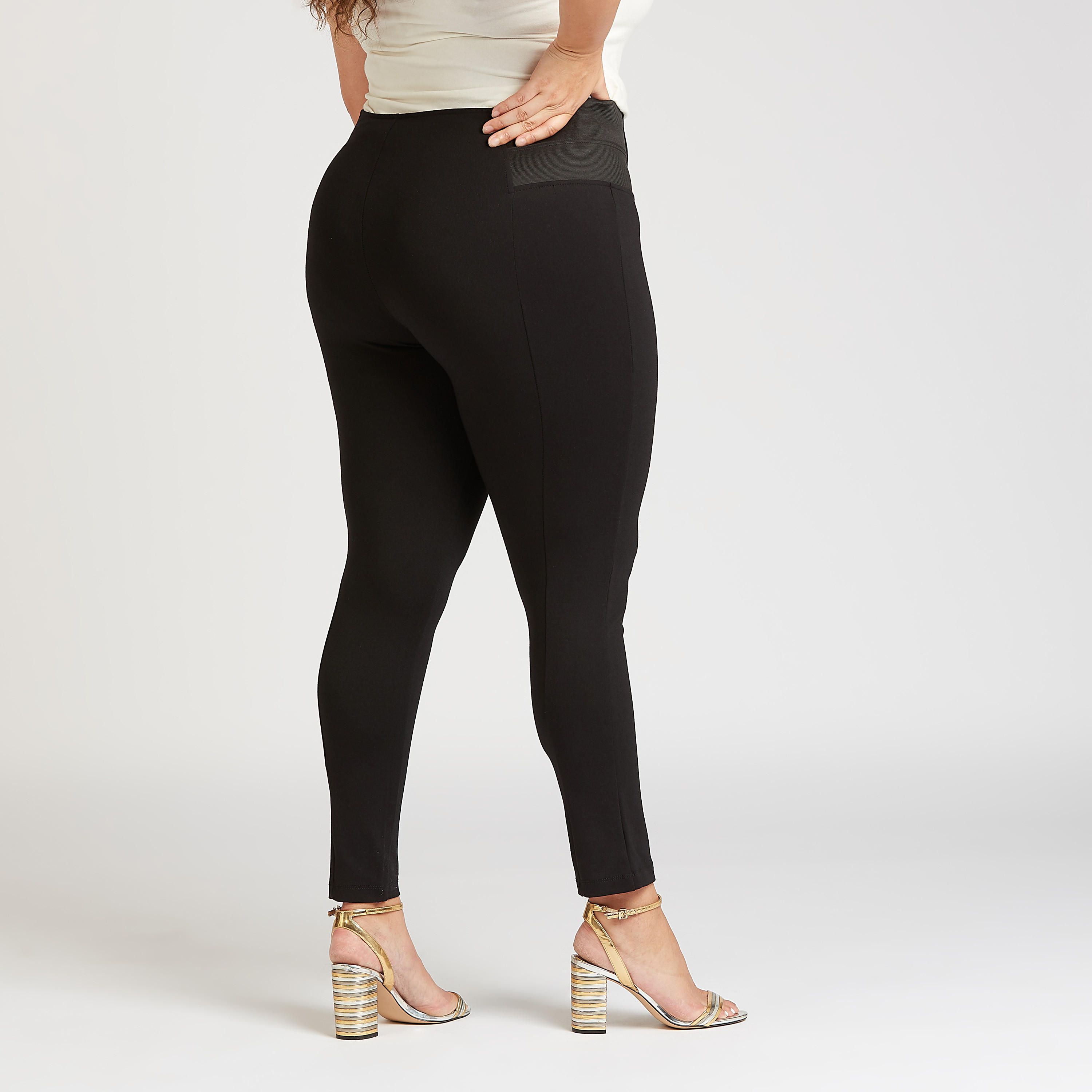 بنطلون ليقنز سادة بطول الكاحل مع خصر مطّاطي-women-clothing-bottoms-leggings-image-4