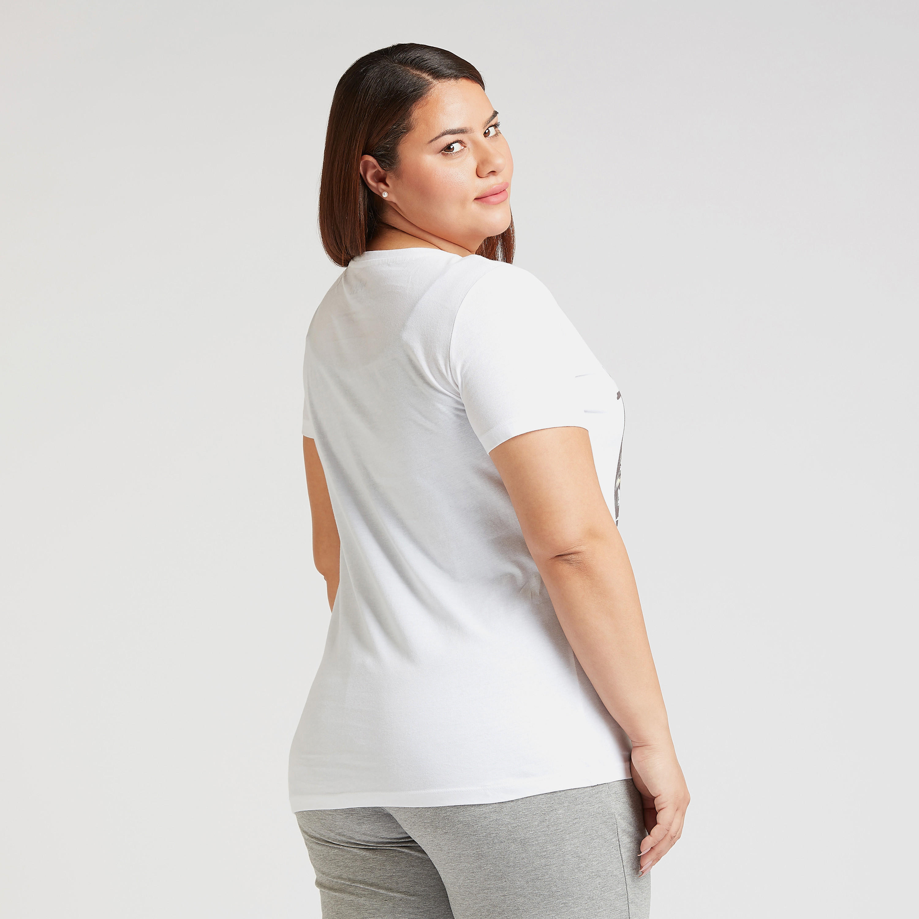 Typographic Print T-shirt with Round Neck and Short Sleeves-women-clothing-tshirts-image-4