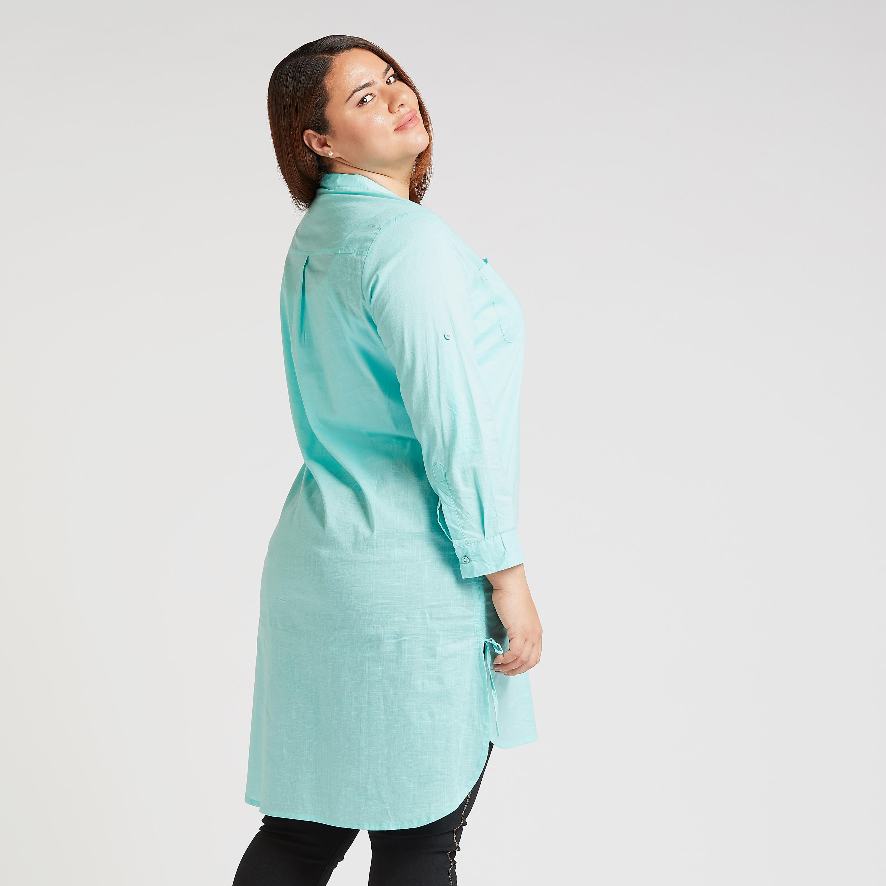 Solid Longline Shirt with Long Sleeves and High Low Hem-women-clothing-shirtsandblouses-blouses-image-4
