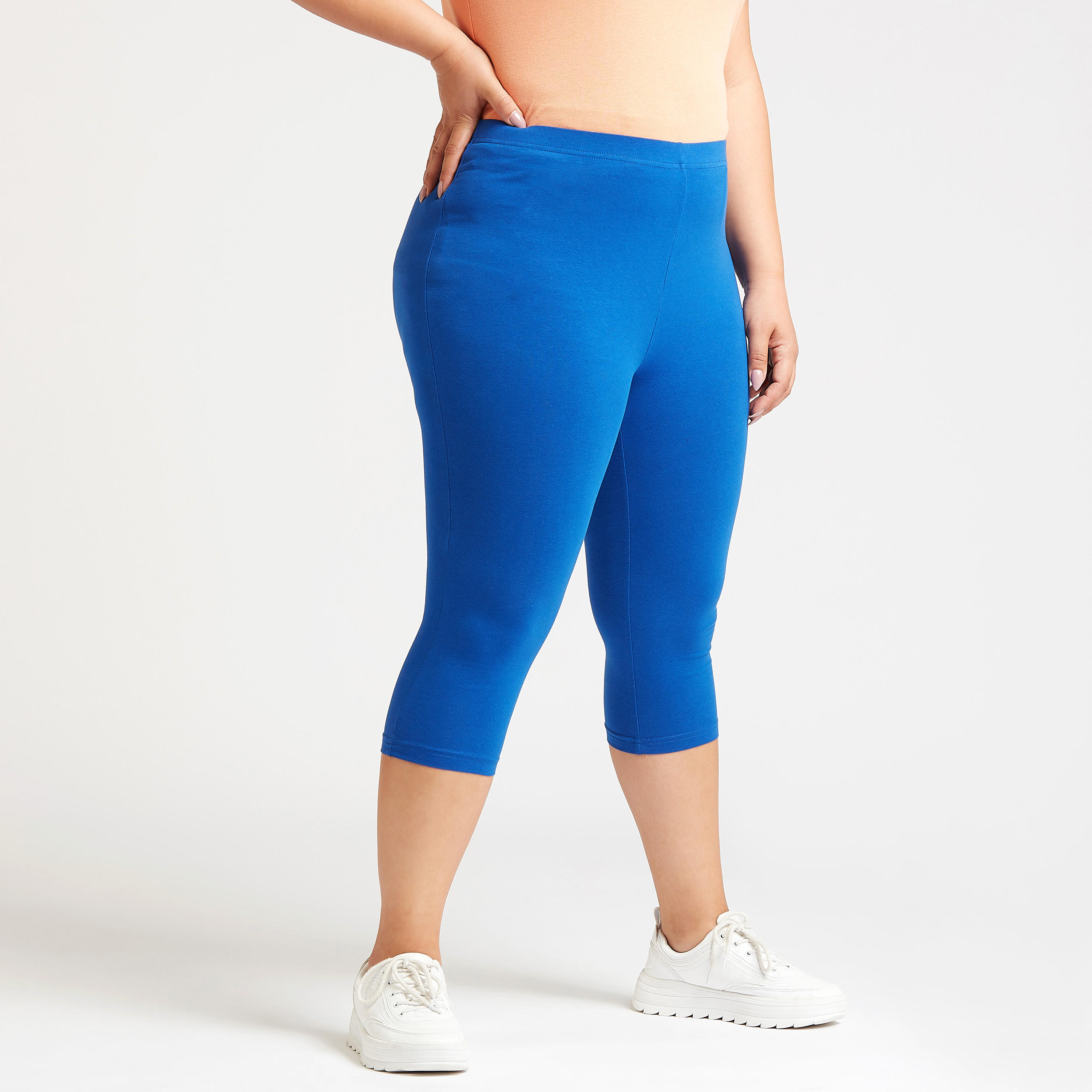 Solid 3/4 Leggings with Elasticised Waistband-women-clothing-bottoms-leggings-image-15