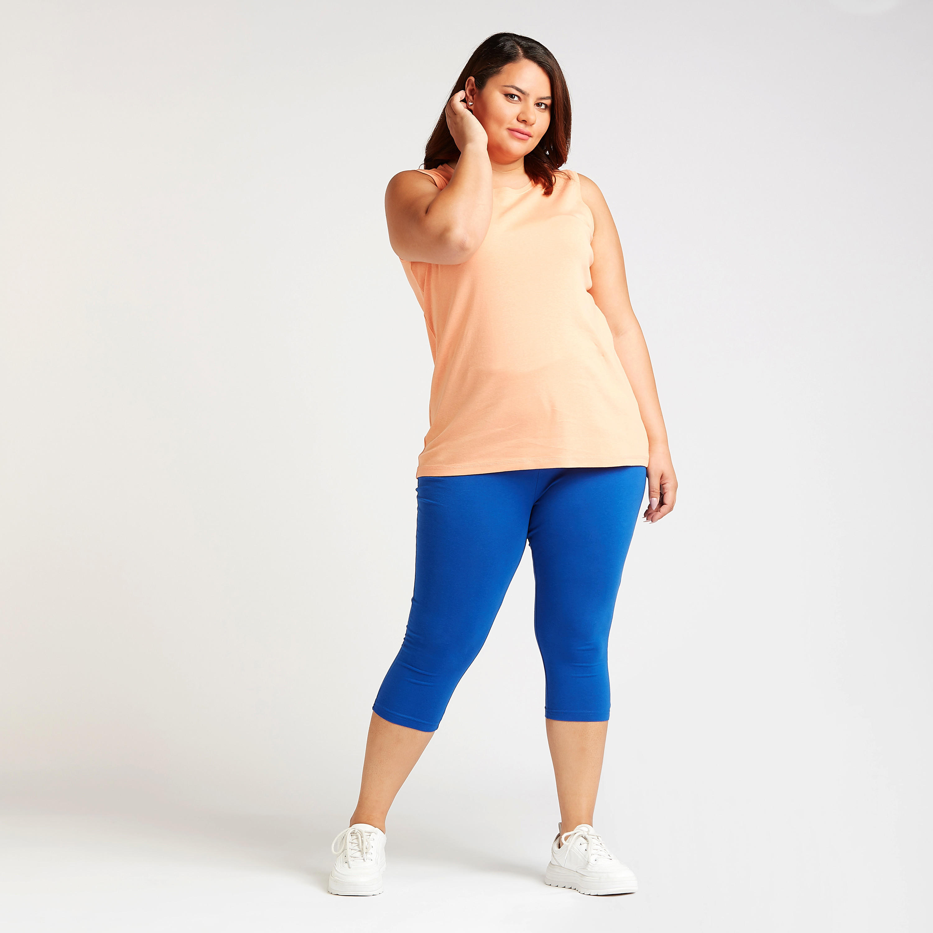 Solid 3/4 Leggings with Elasticised Waistband-women-clothing-bottoms-leggings-image-17