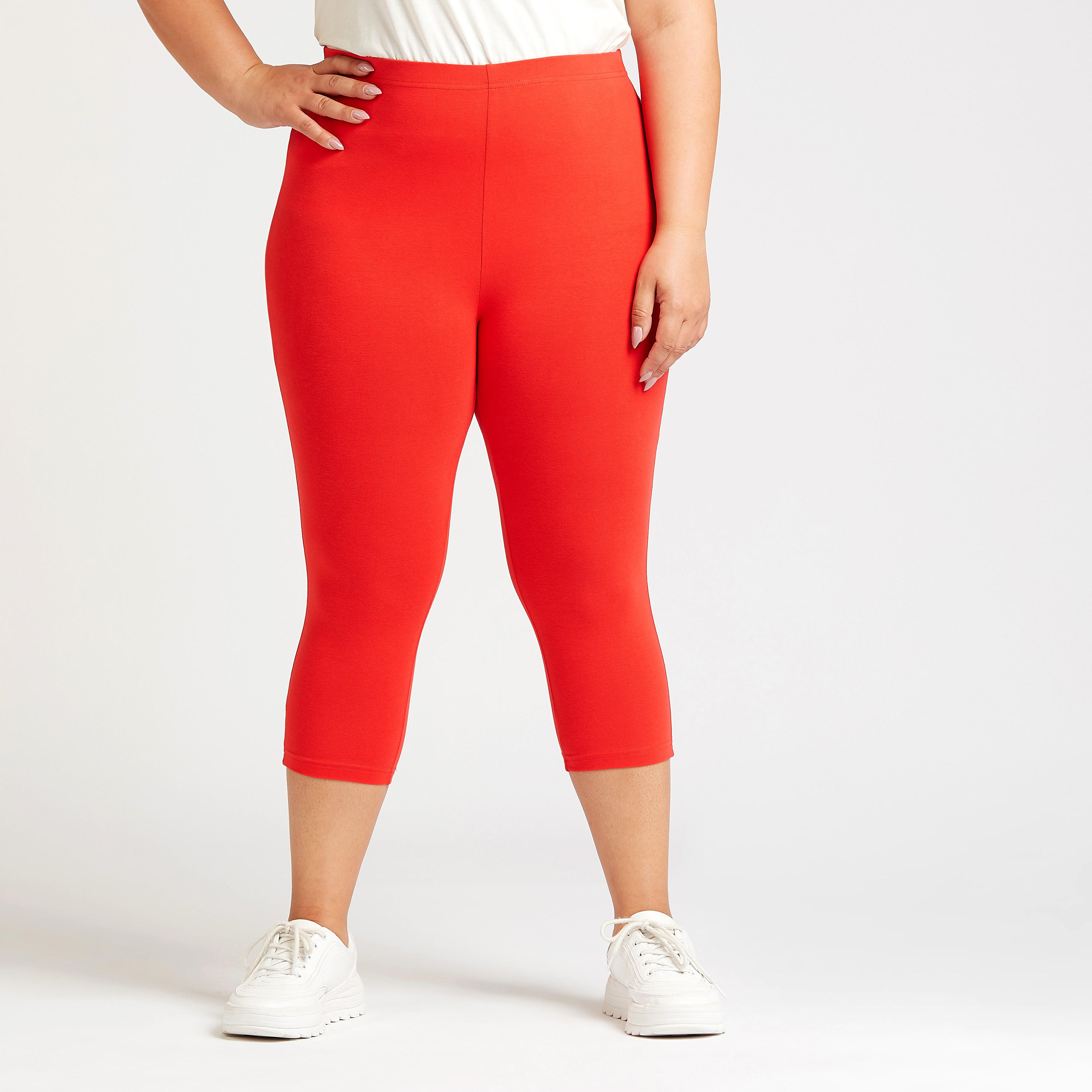 Solid 3/4 Leggings with Elasticised Waistband-women-clothing-bottoms-leggings-image-9
