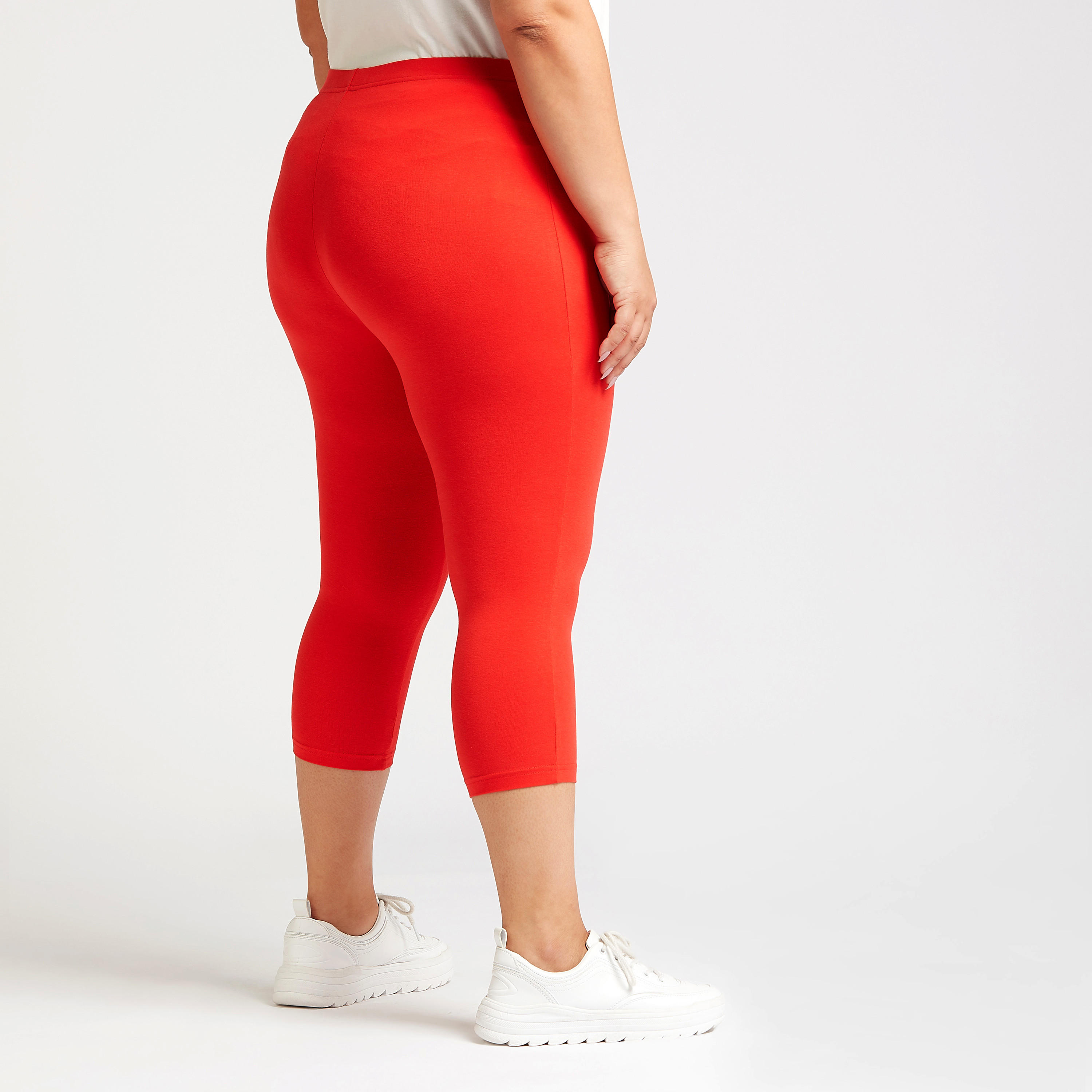 Solid 3/4 Leggings with Elasticised Waistband-women-clothing-bottoms-leggings-image-10