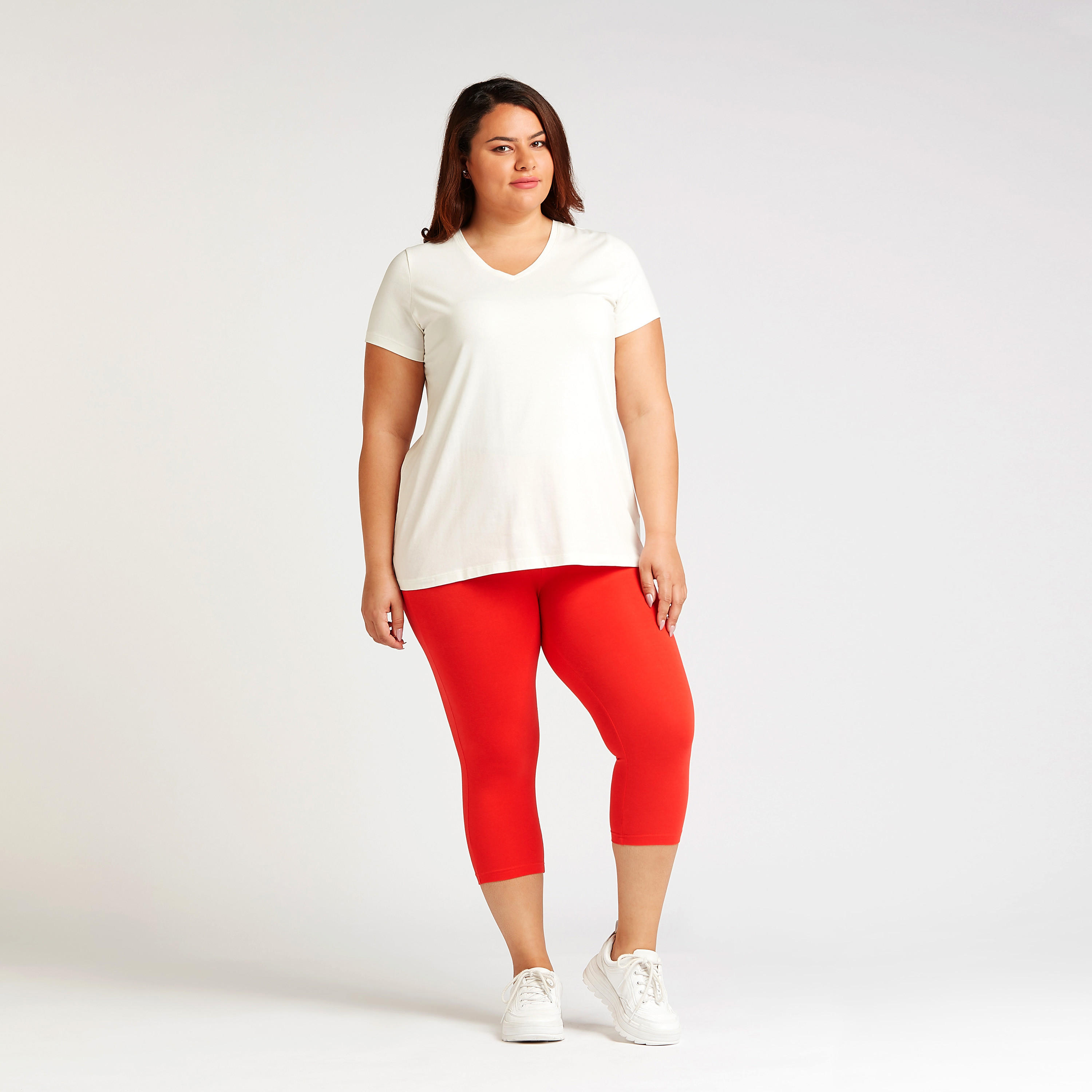Solid 3/4 Leggings with Elasticised Waistband-women-clothing-bottoms-leggings-image-11
