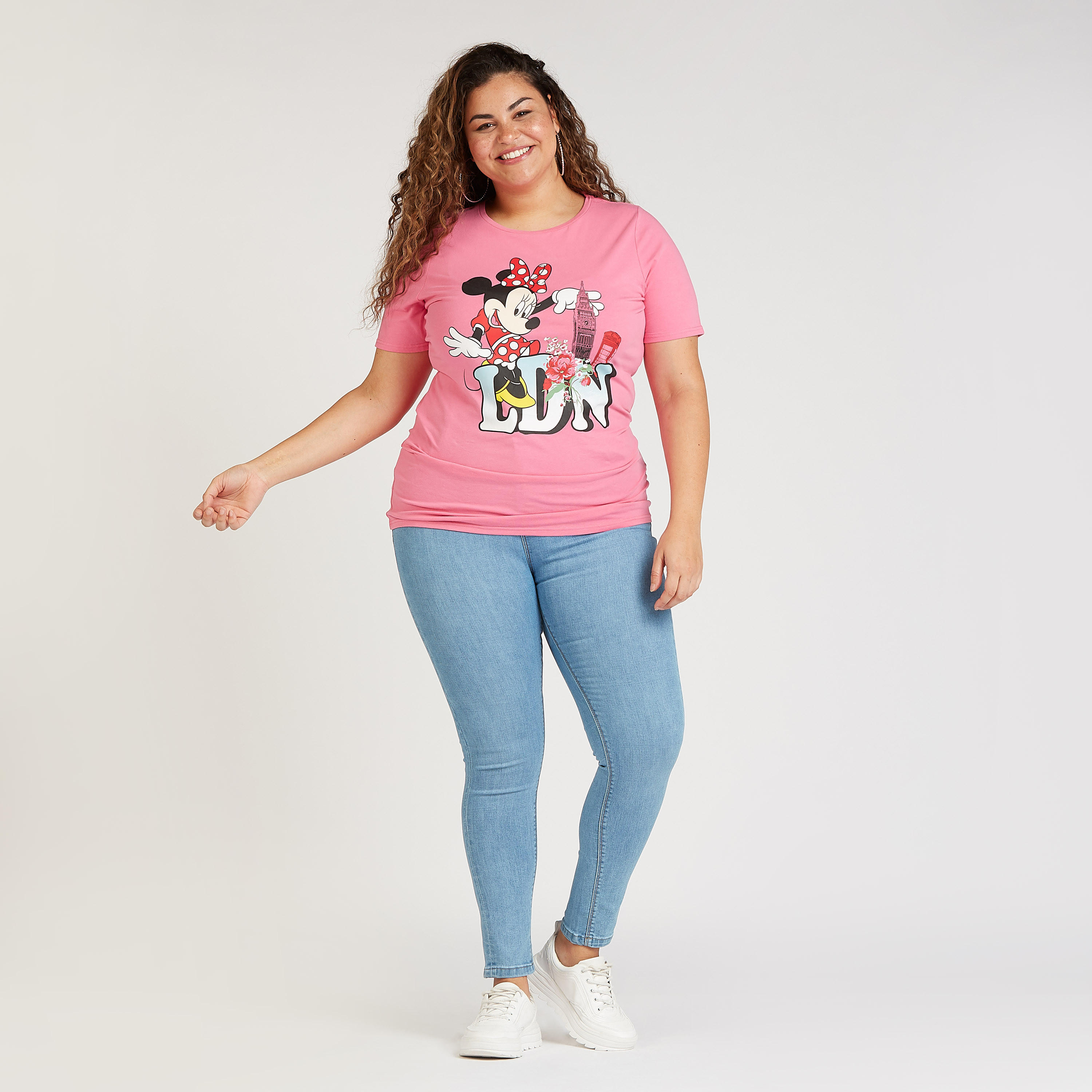 تيشيرت بياقة مستديرة وأكمام قصيرة وطبعات ميني ماوس-women-clothing-tshirts-image-2