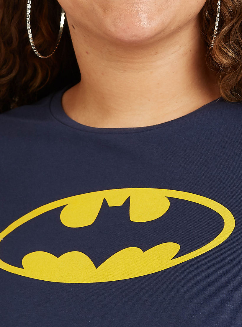 Sustainable Batman Graphic Print Crew Neck T-shirt with Short Sleeves-women-clothing-tshirts-image-3