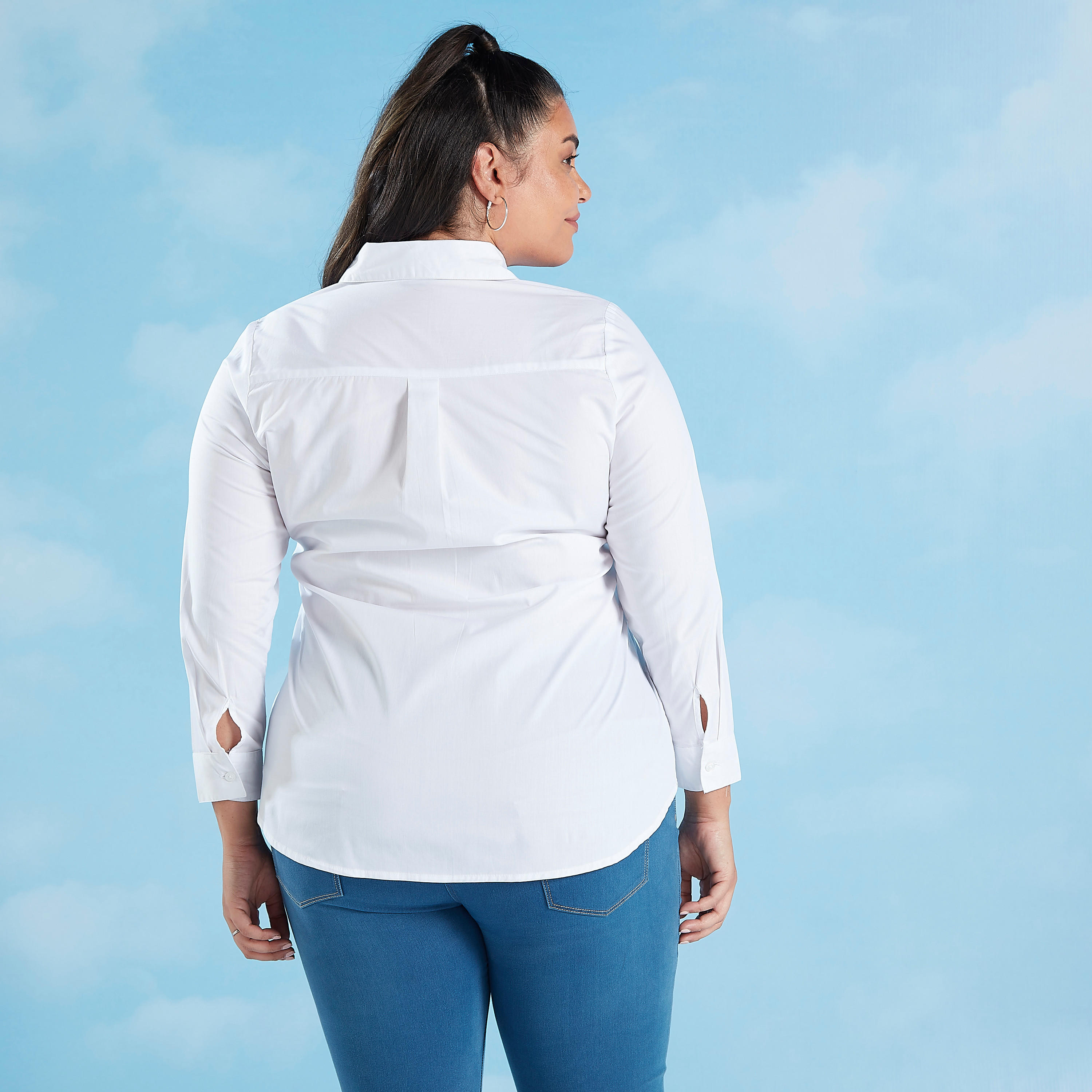 Solid Shirt with Long Sleeves and Spread Collar-women-clothing-shirtsandblouses-blouses-image-4
